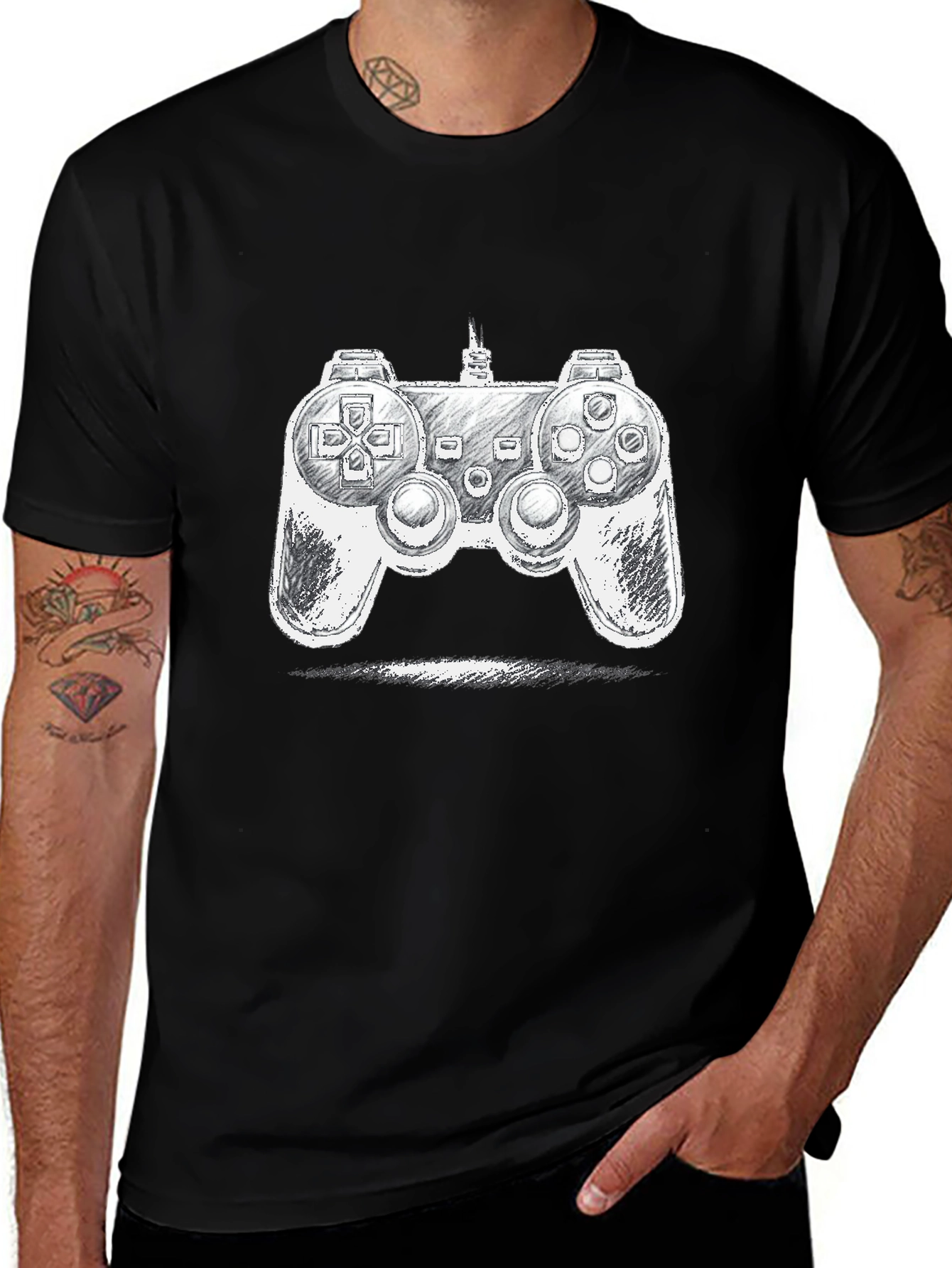 Gamer Console Graphic Tee - Stylish Black T-Shirt