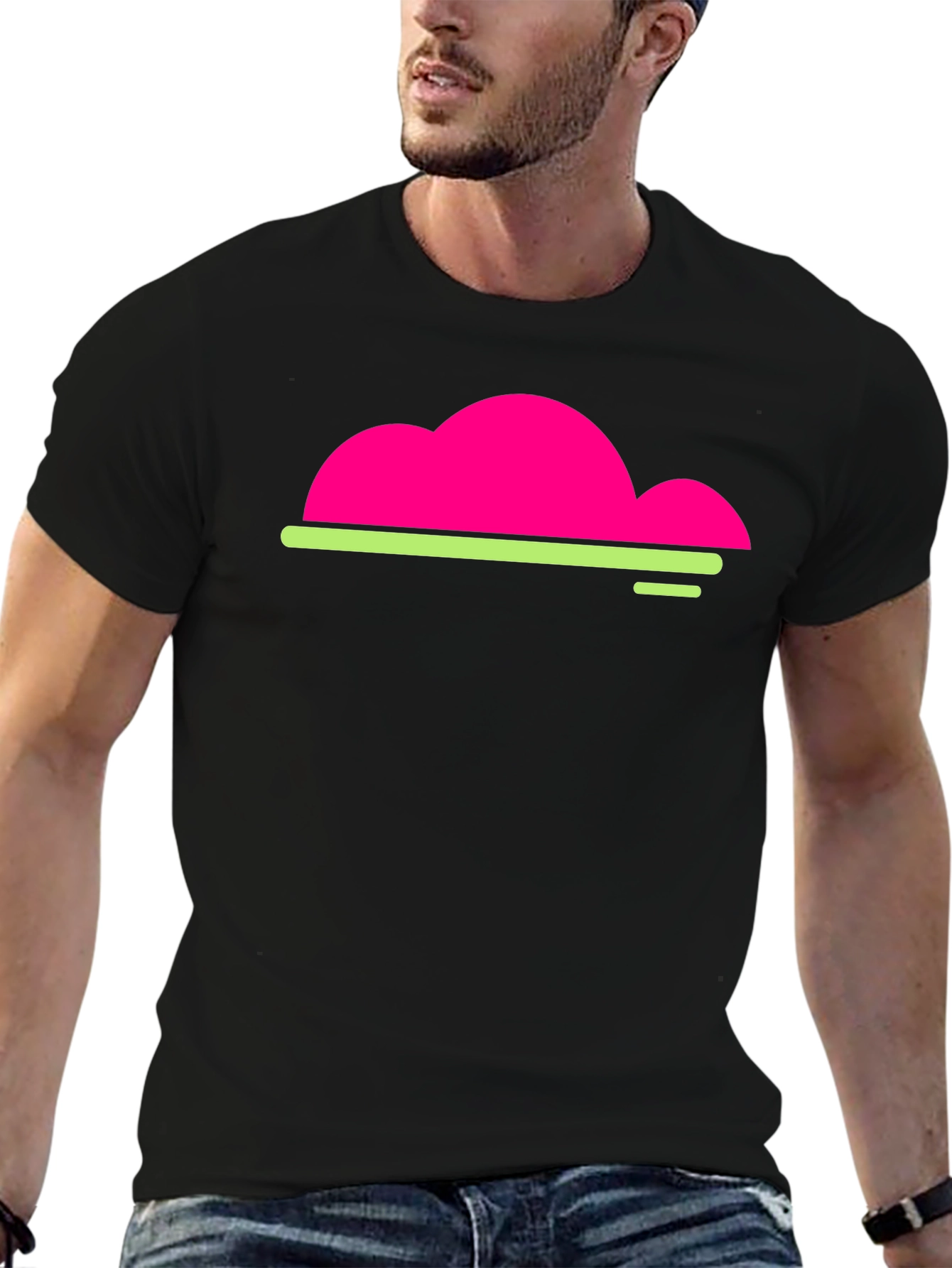 Neon Cloud Graphic Black T-Shirt