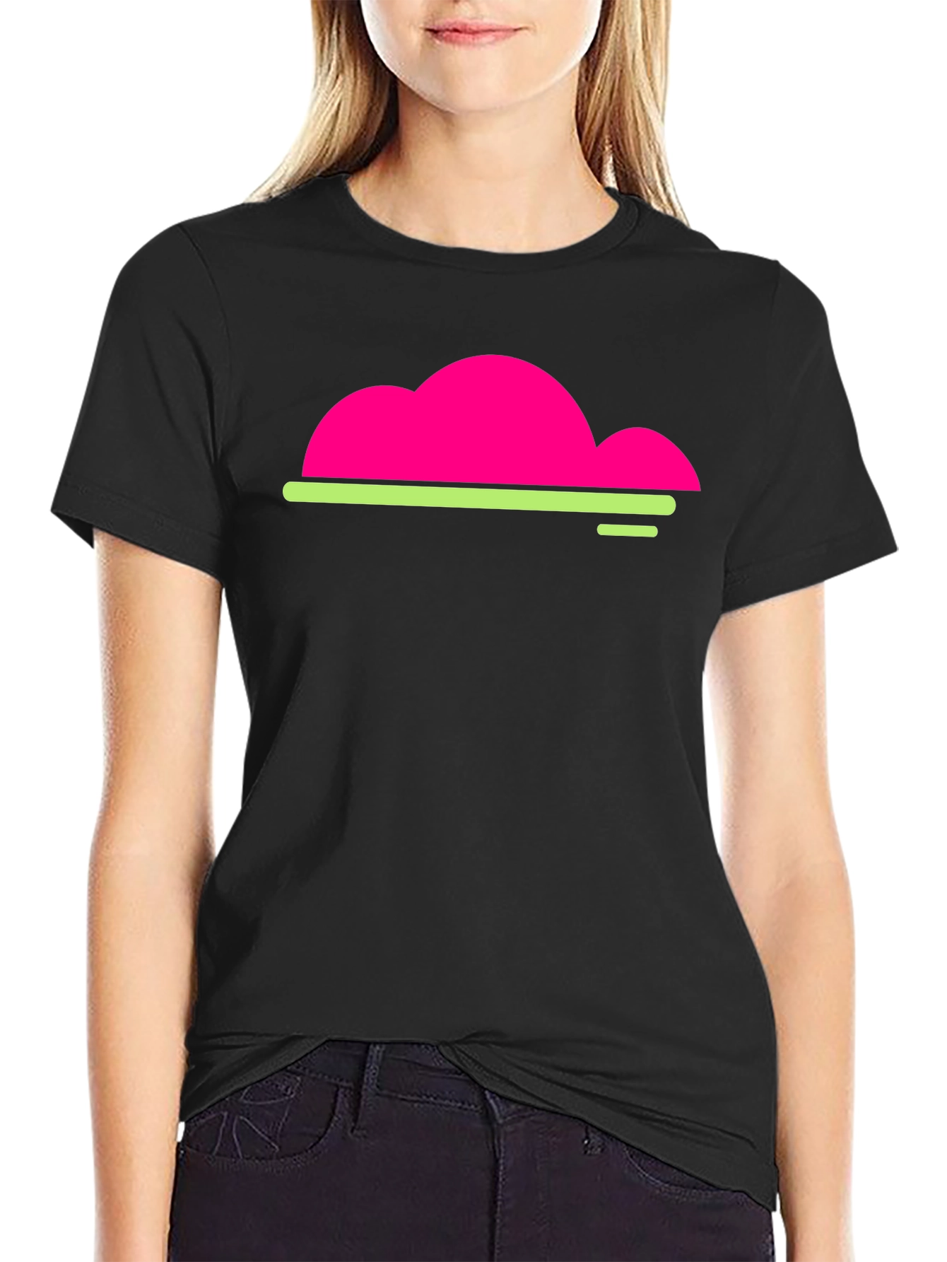 Neon Cloud Graphic Black T-Shirt