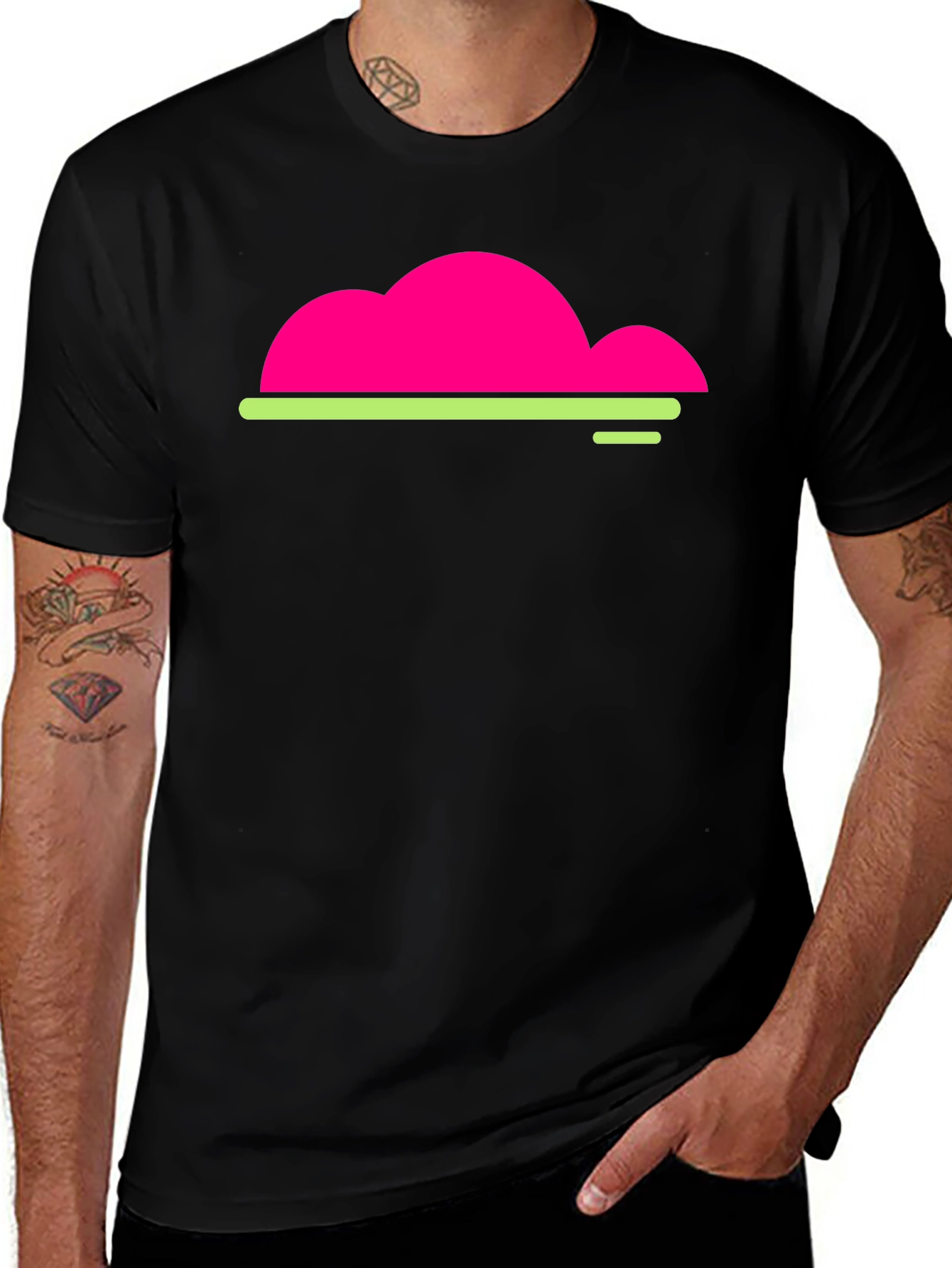 Neon Cloud Graphic Black T-Shirt