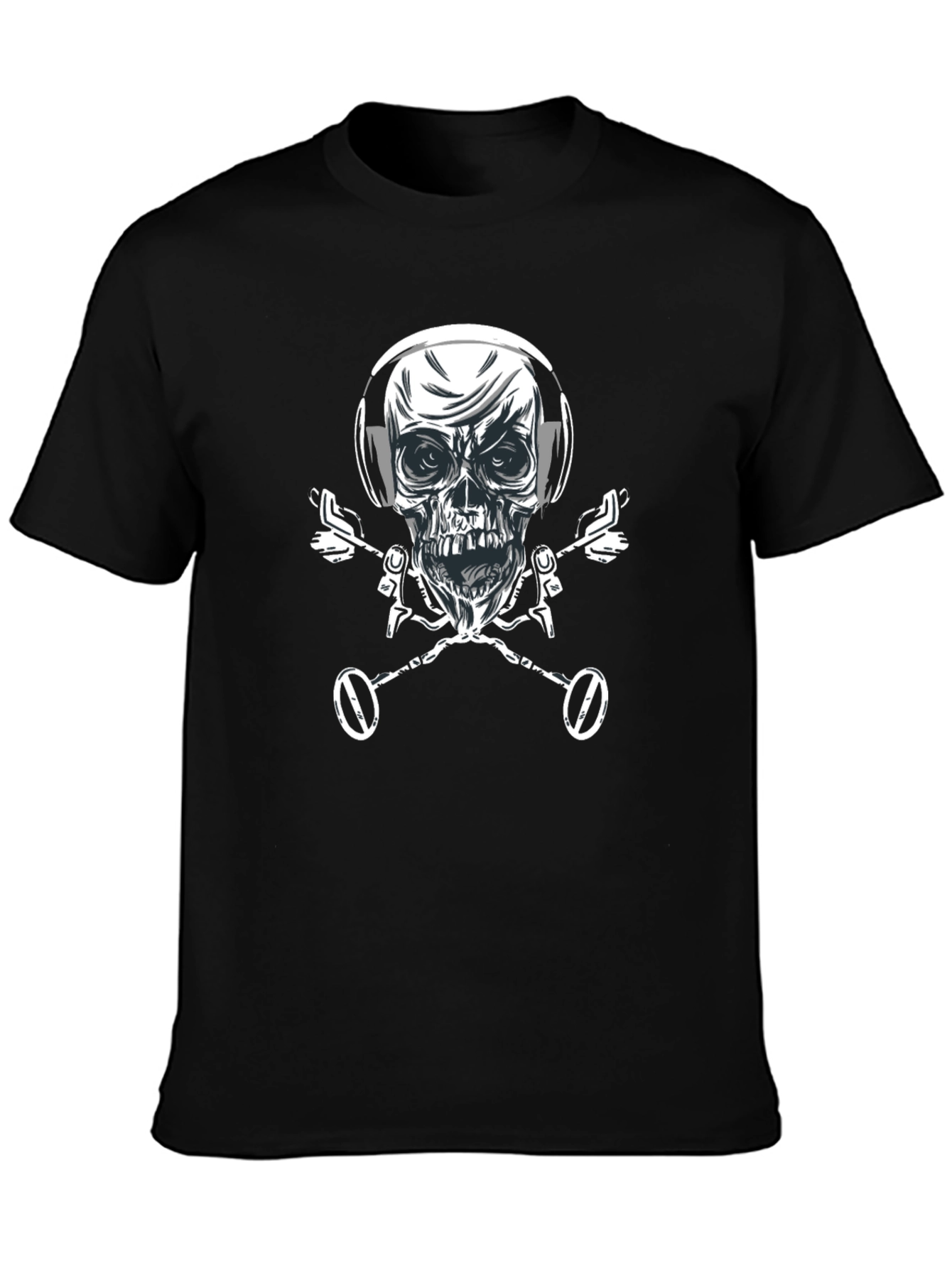 Skull & Metal Detector Crossbones T-Shirt