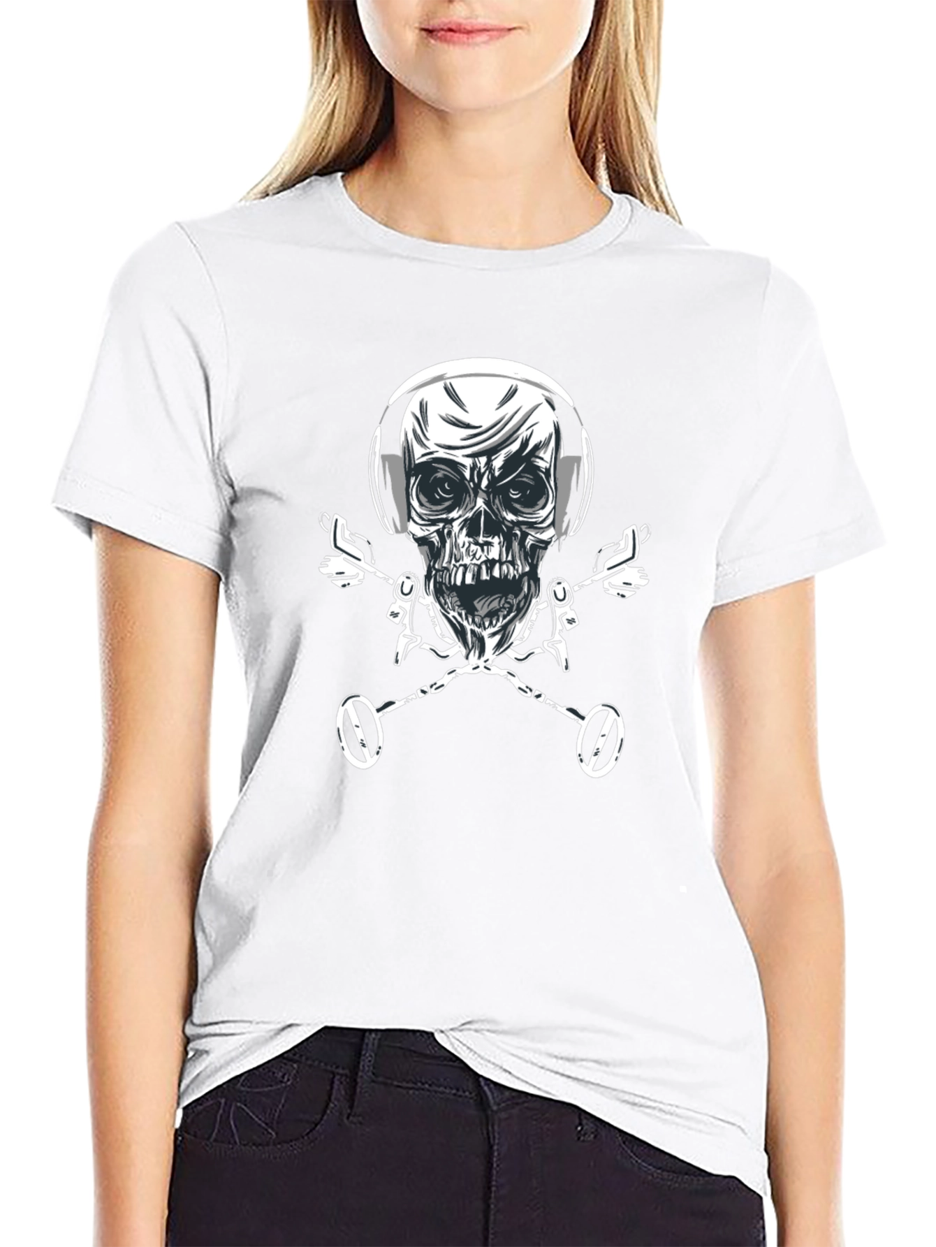 Skull & Metal Detector Crossbones T-Shirt