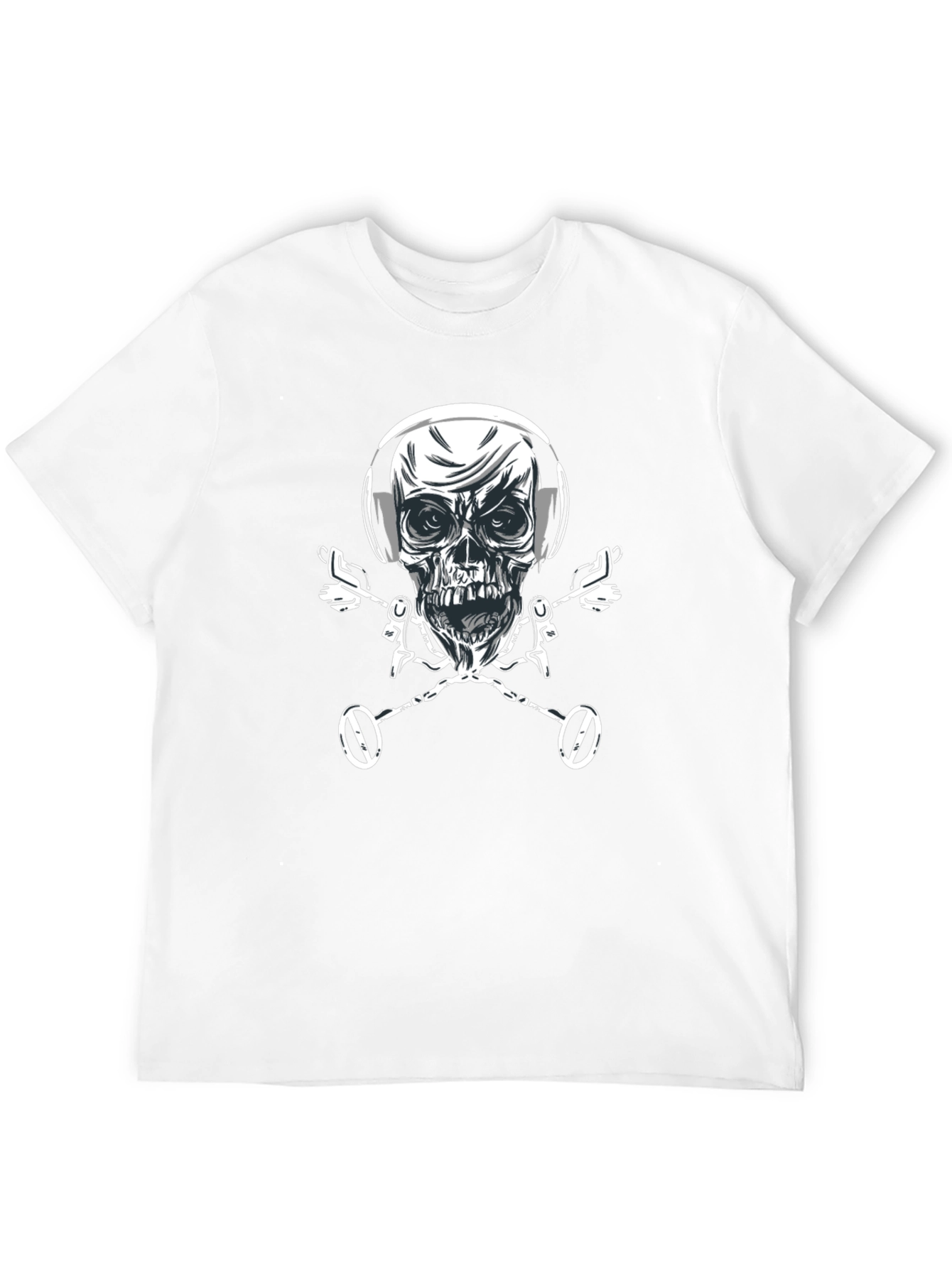 Skull & Metal Detector Crossbones T-Shirt