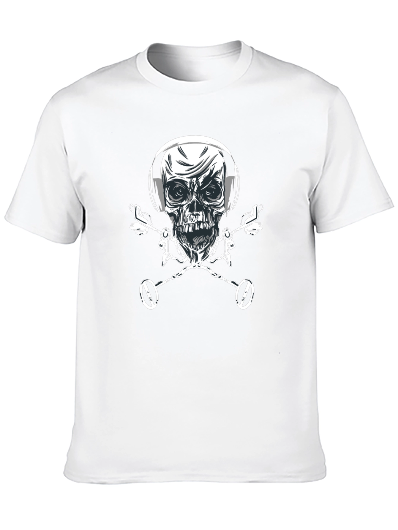 Skull & Metal Detector Crossbones T-Shirt