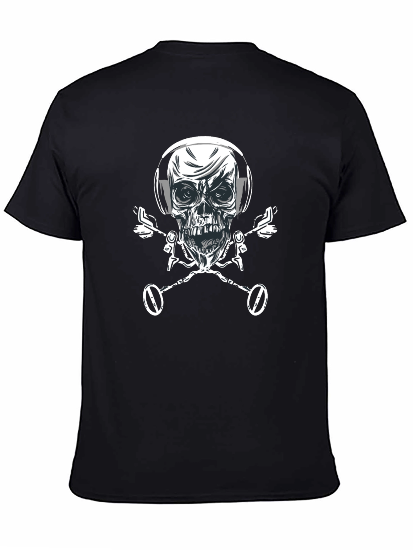 Skull & Metal Detector Crossbones T-Shirt
