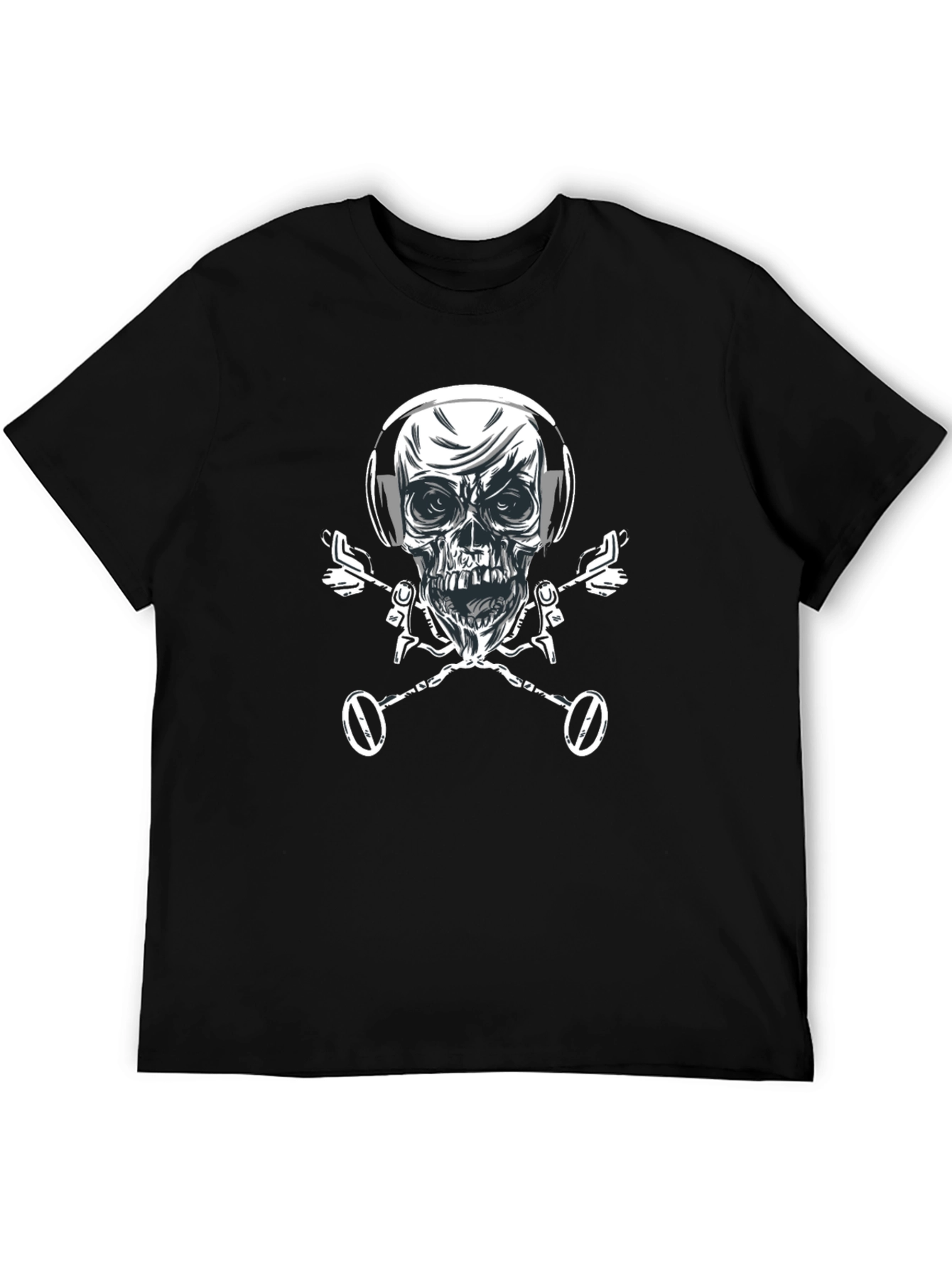 Skull & Metal Detector Crossbones T-Shirt