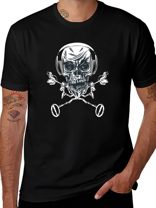 Skull & Metal Detector Crossbones T-Shirt