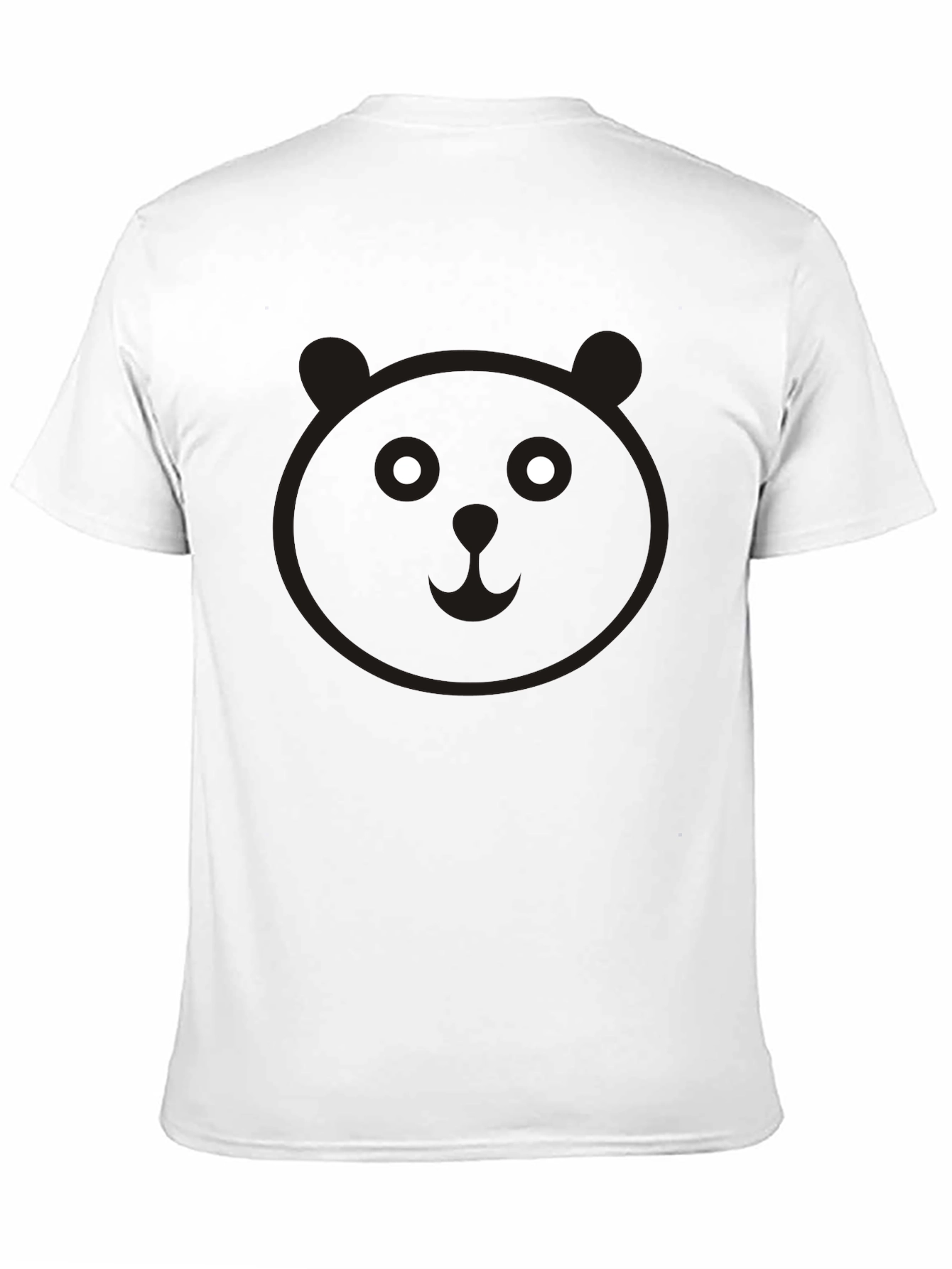 Cute Panda Face Graphic Black T-Shirt