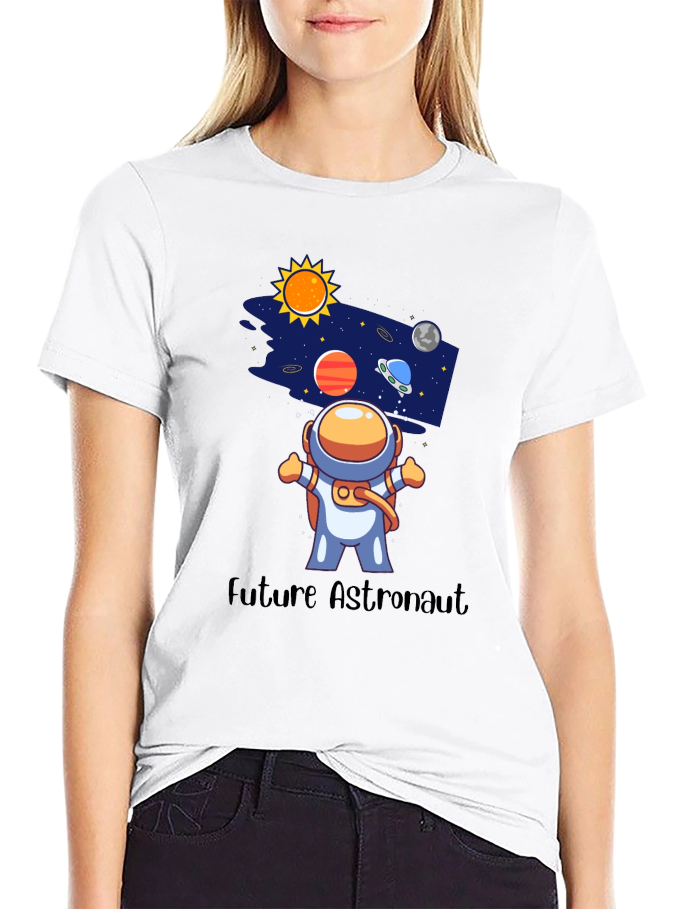 Future Astronaut Black Graphic Tee