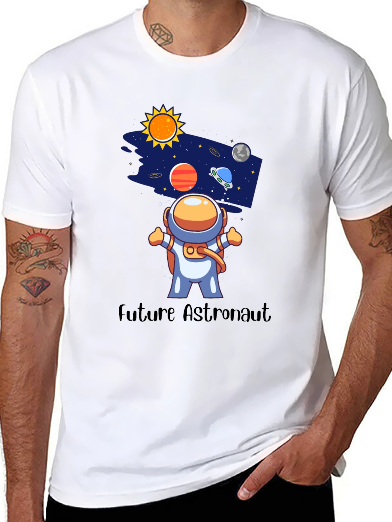 Future Astronaut Black Graphic Tee
