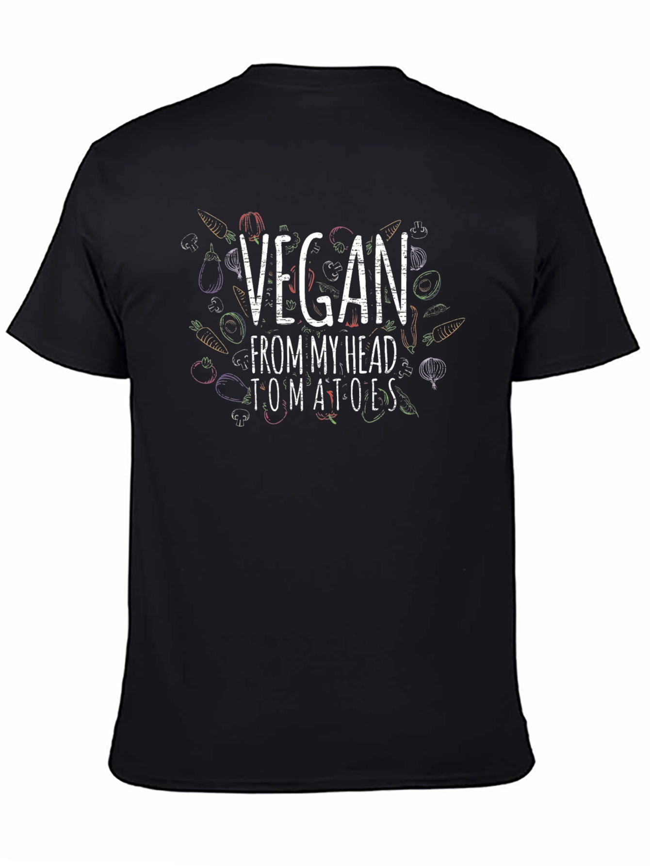 Vegan From My Head Tomatoes T-Shirt - Black