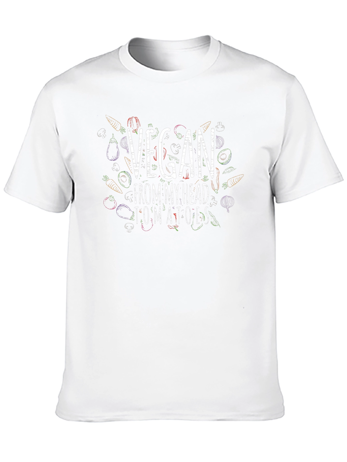 Vegan From My Head Tomatoes T-Shirt - Black