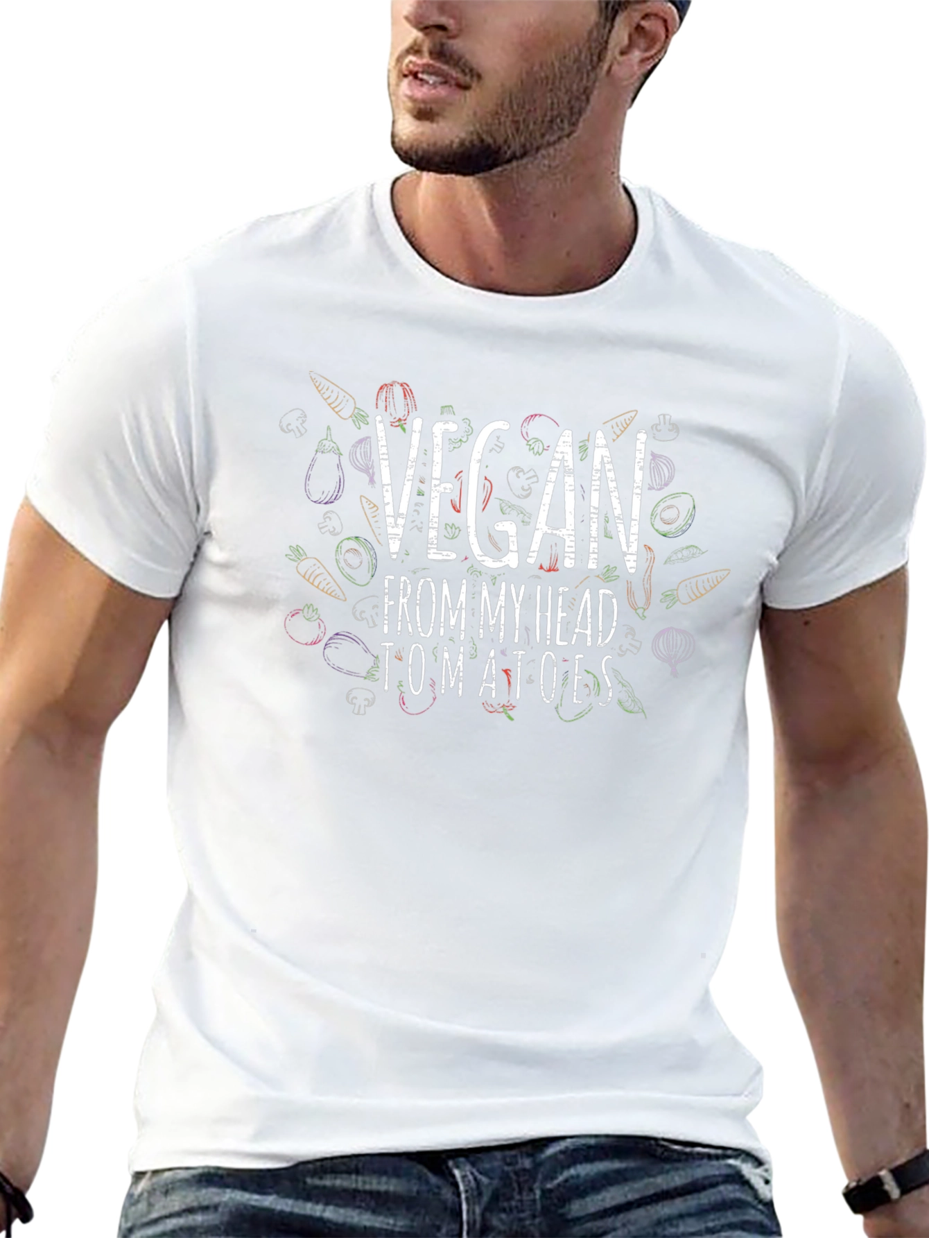 Vegan From My Head Tomatoes T-Shirt - Black