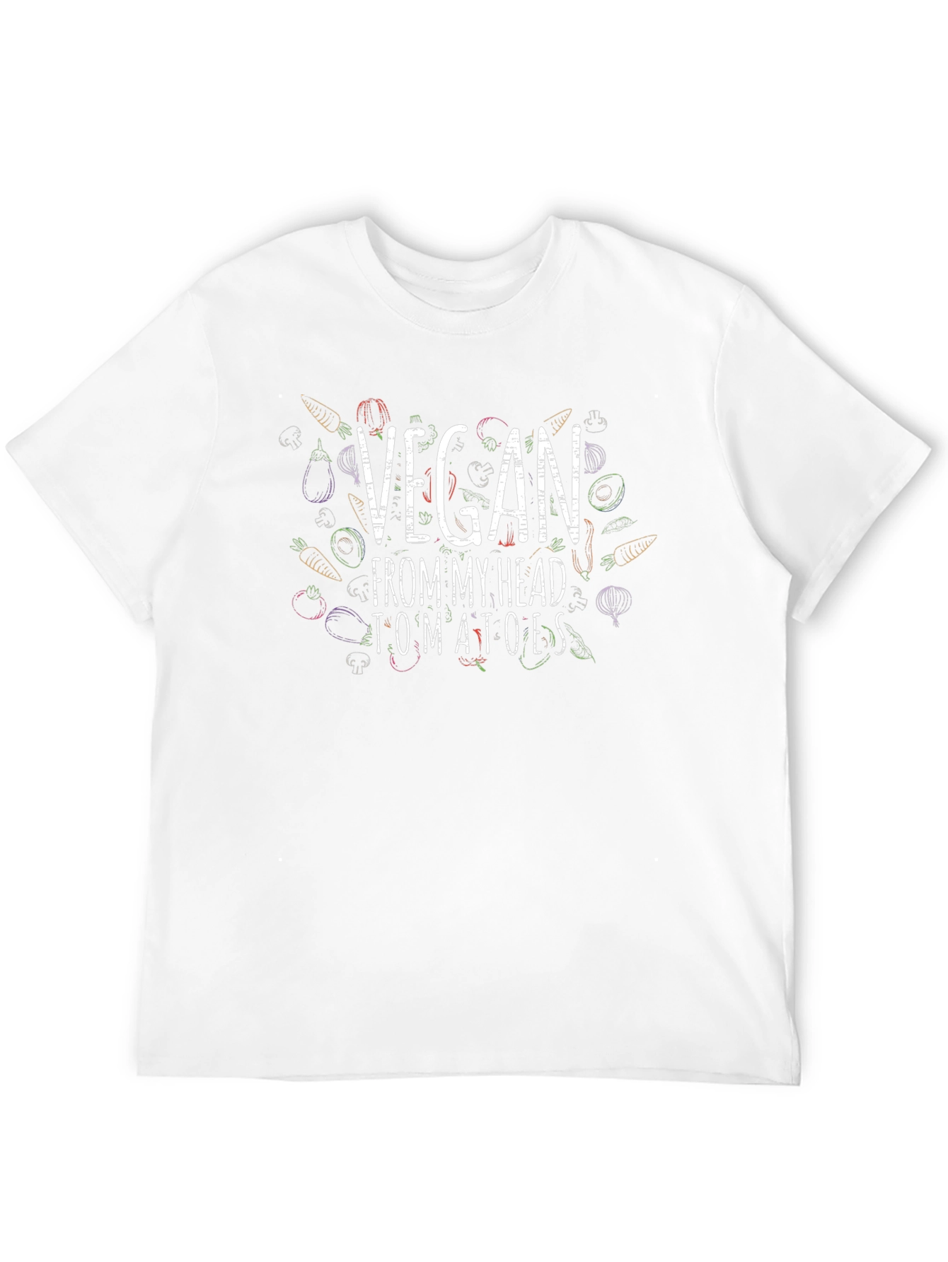 Vegan From My Head Tomatoes T-Shirt - Black