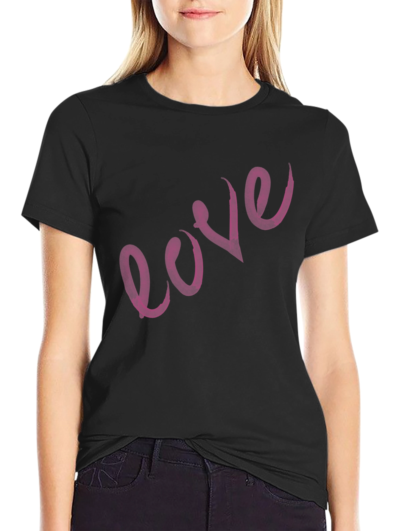 Love Script Black T-Shirt