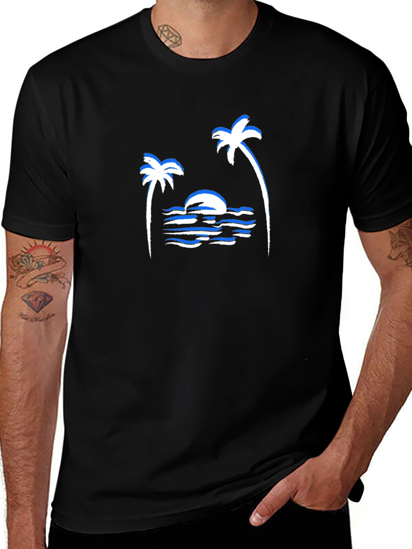 Sunset Palm Tree Graphic T-Shirt