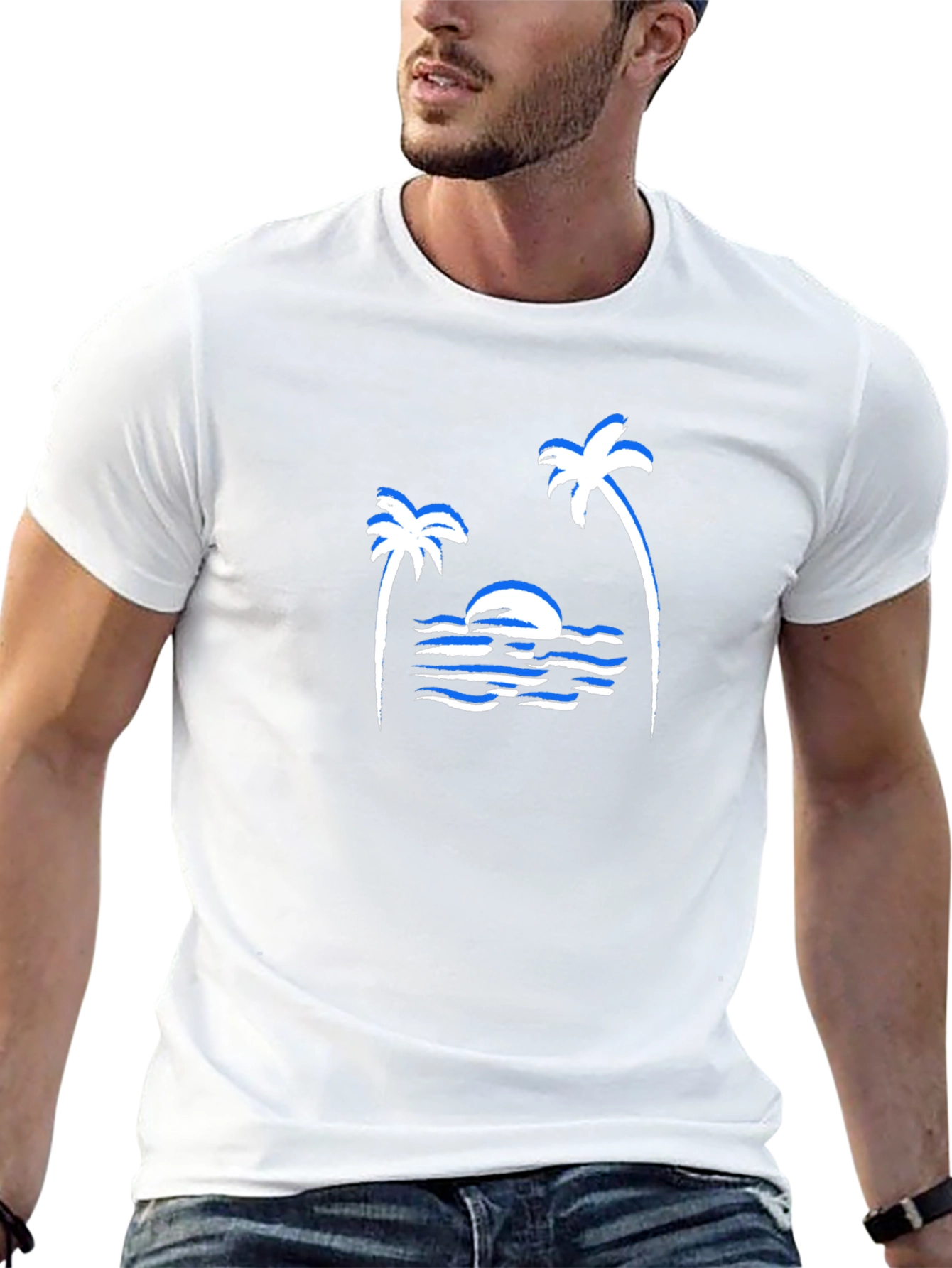 Sunset Palm Tree Graphic T-Shirt