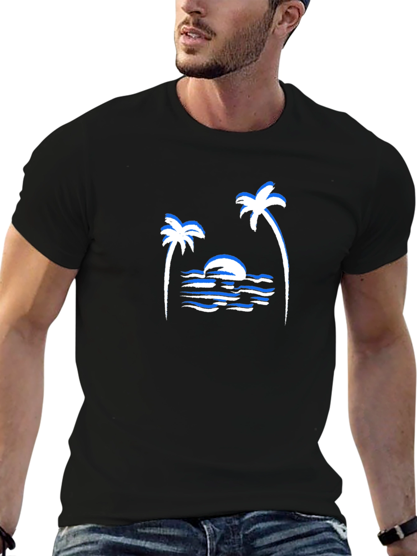 Sunset Palm Tree Graphic T-Shirt