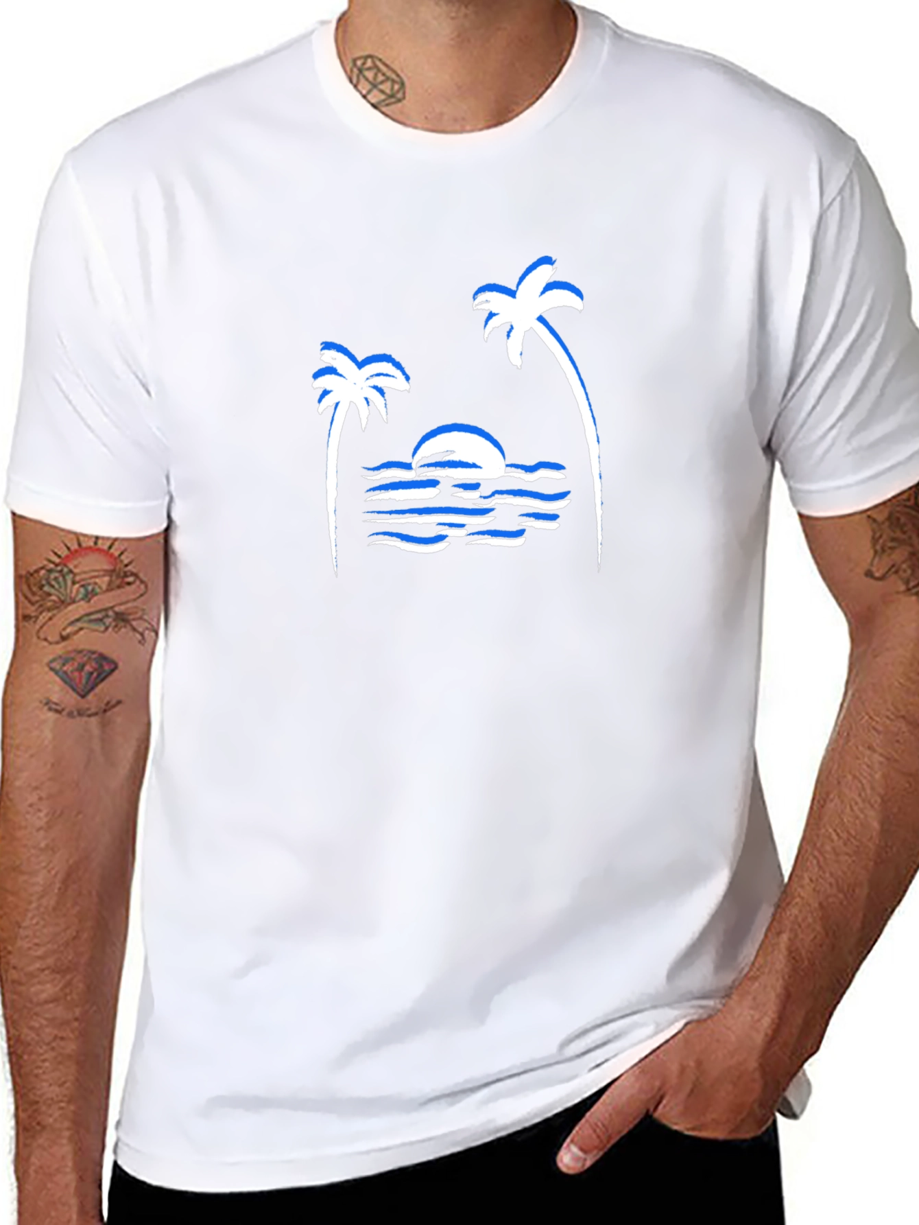 Sunset Palm Tree Graphic T-Shirt