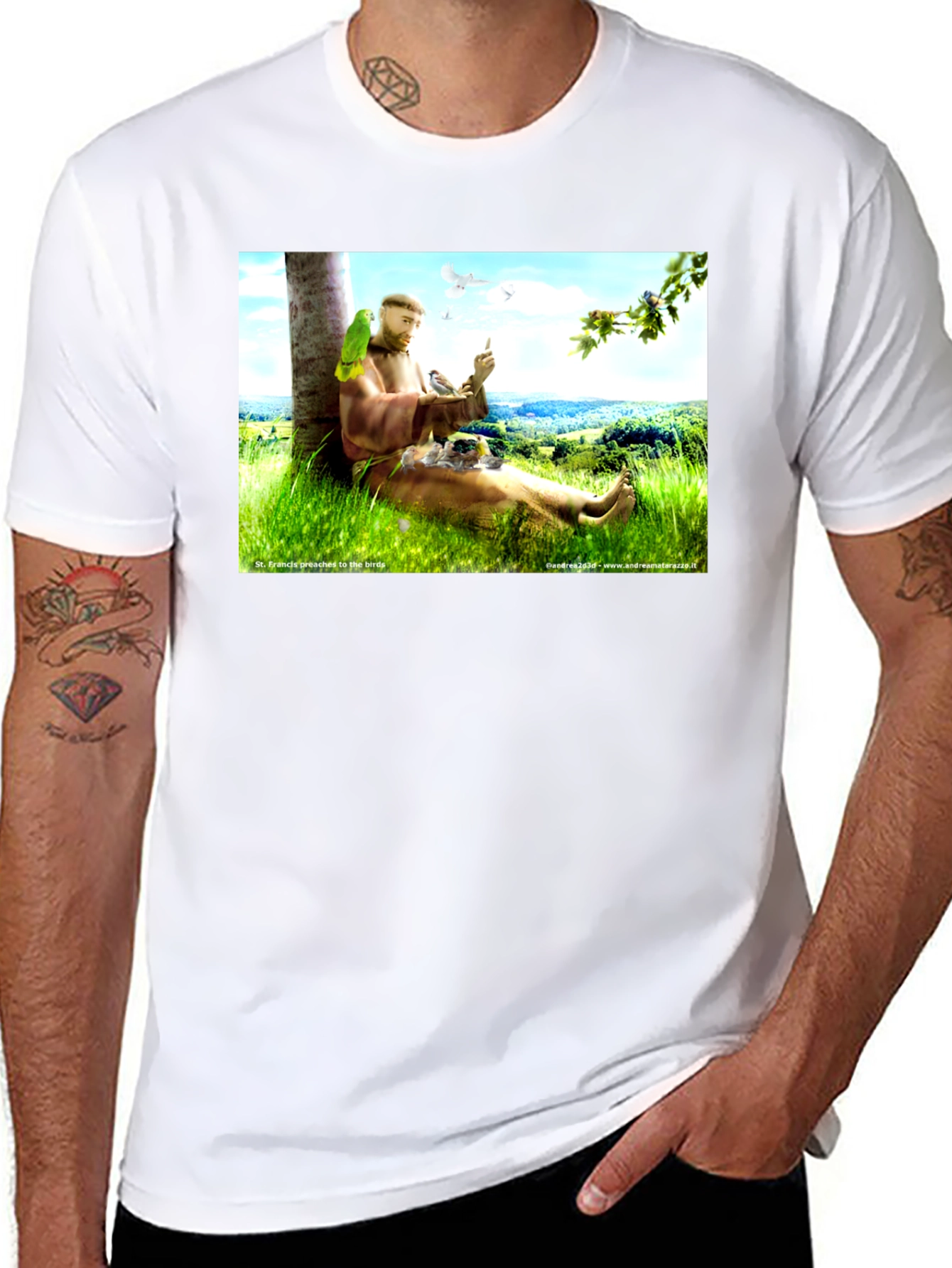 St. Francis Preaching to the Birds T-Shirt