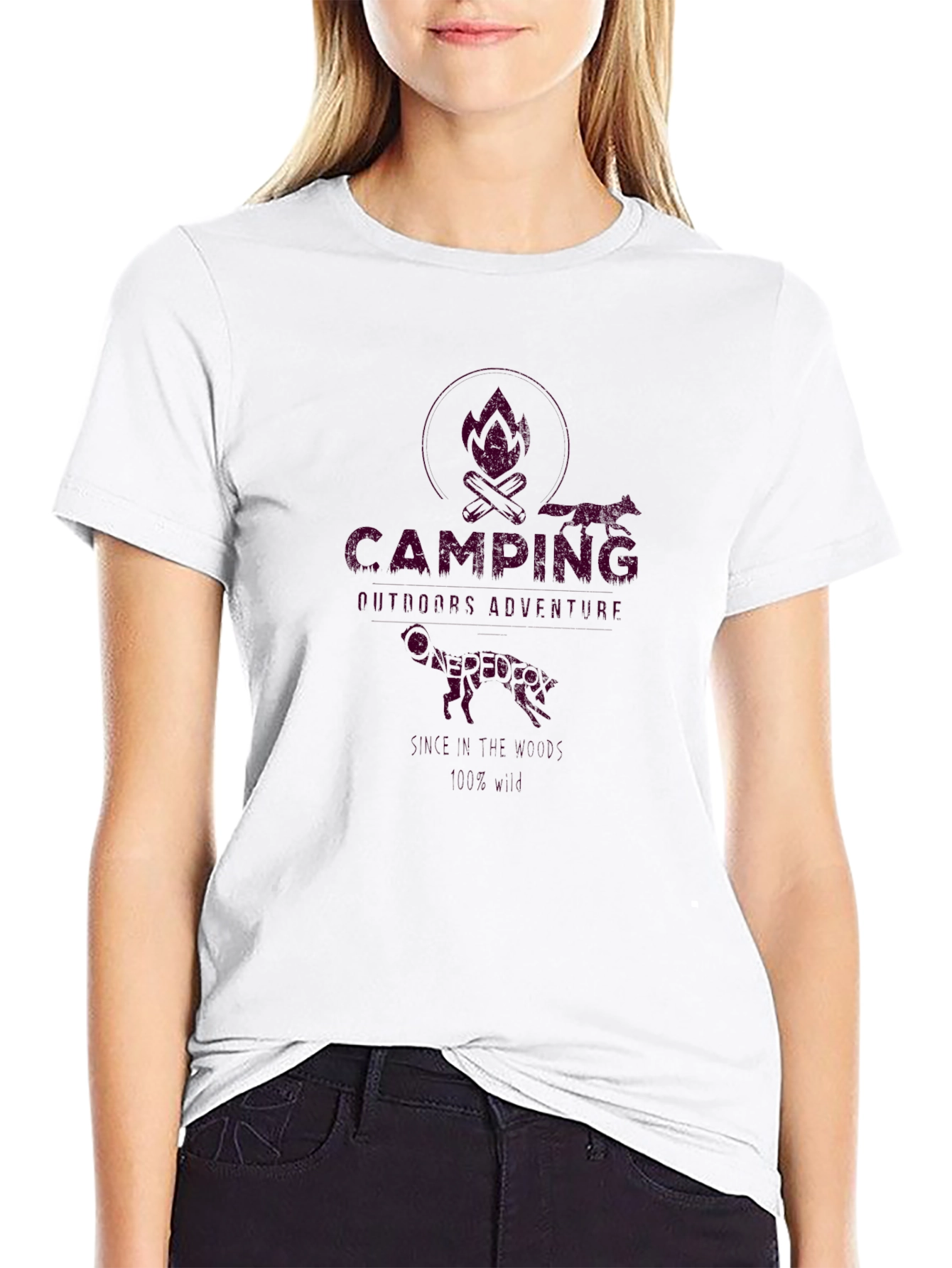 Camping Adventure Graphic Tee - Black