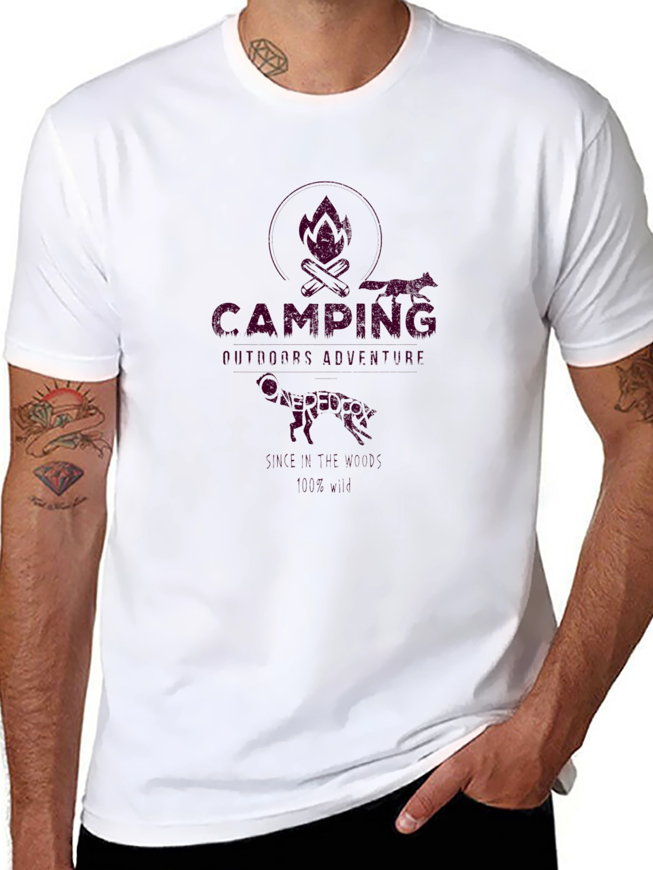 Camping Adventure Graphic Tee - Black