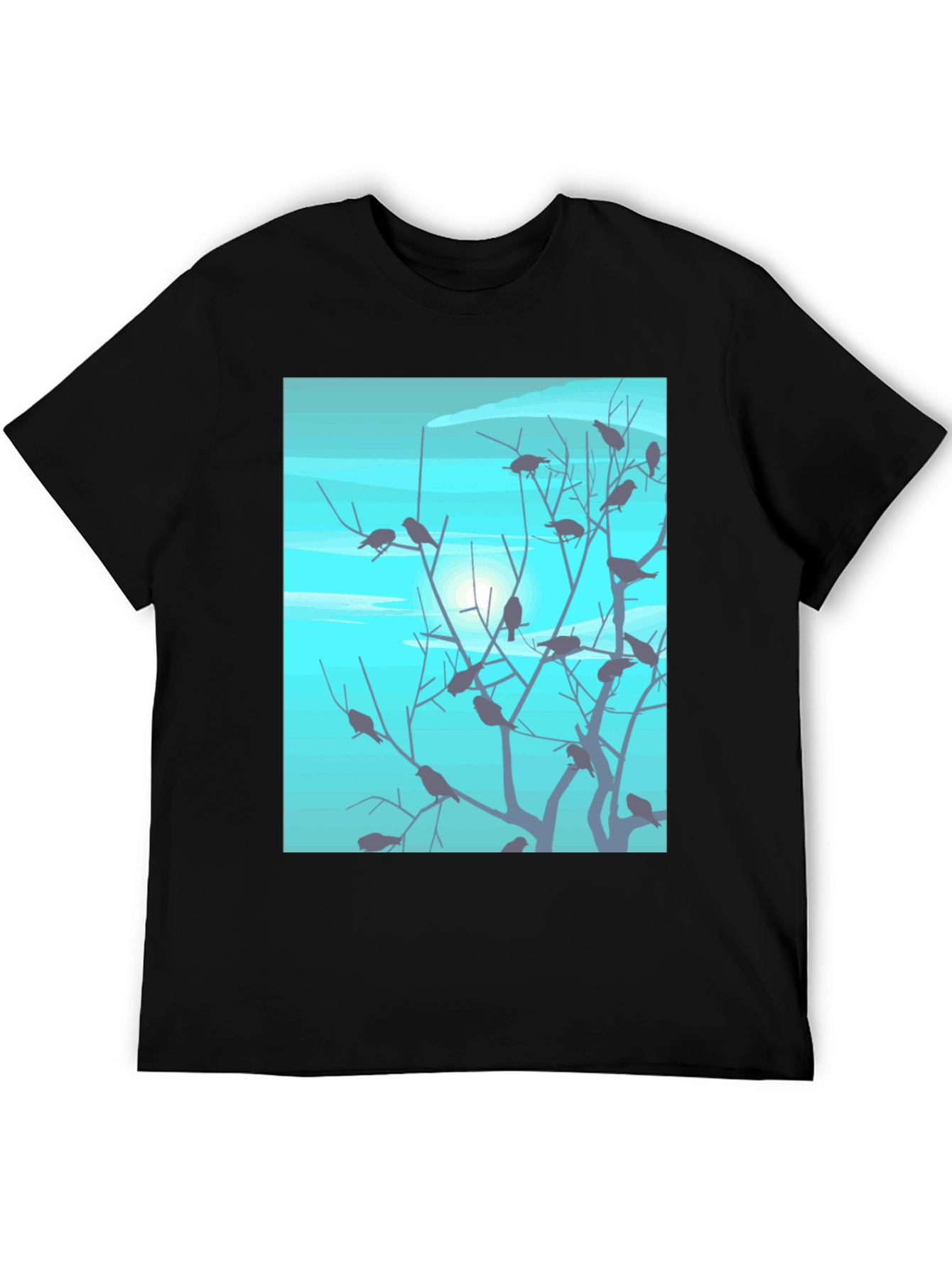 Birds on Branches Graphic Tee - Black