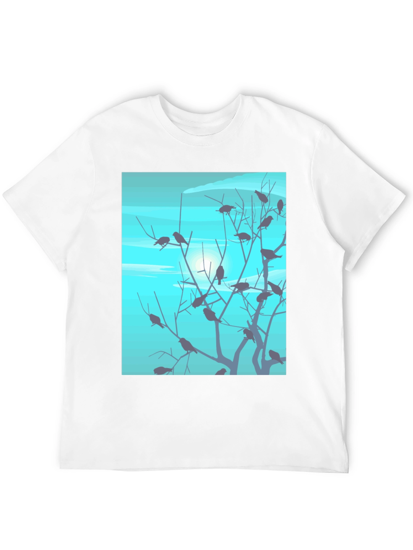 Birds on Branches Graphic Tee - Black