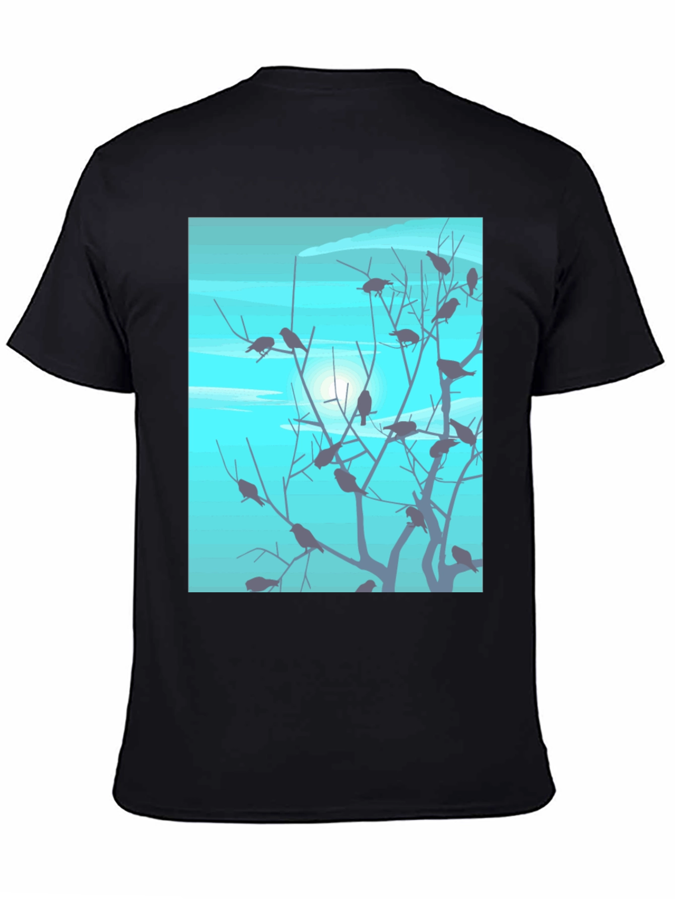 Birds on Branches Graphic Tee - Black
