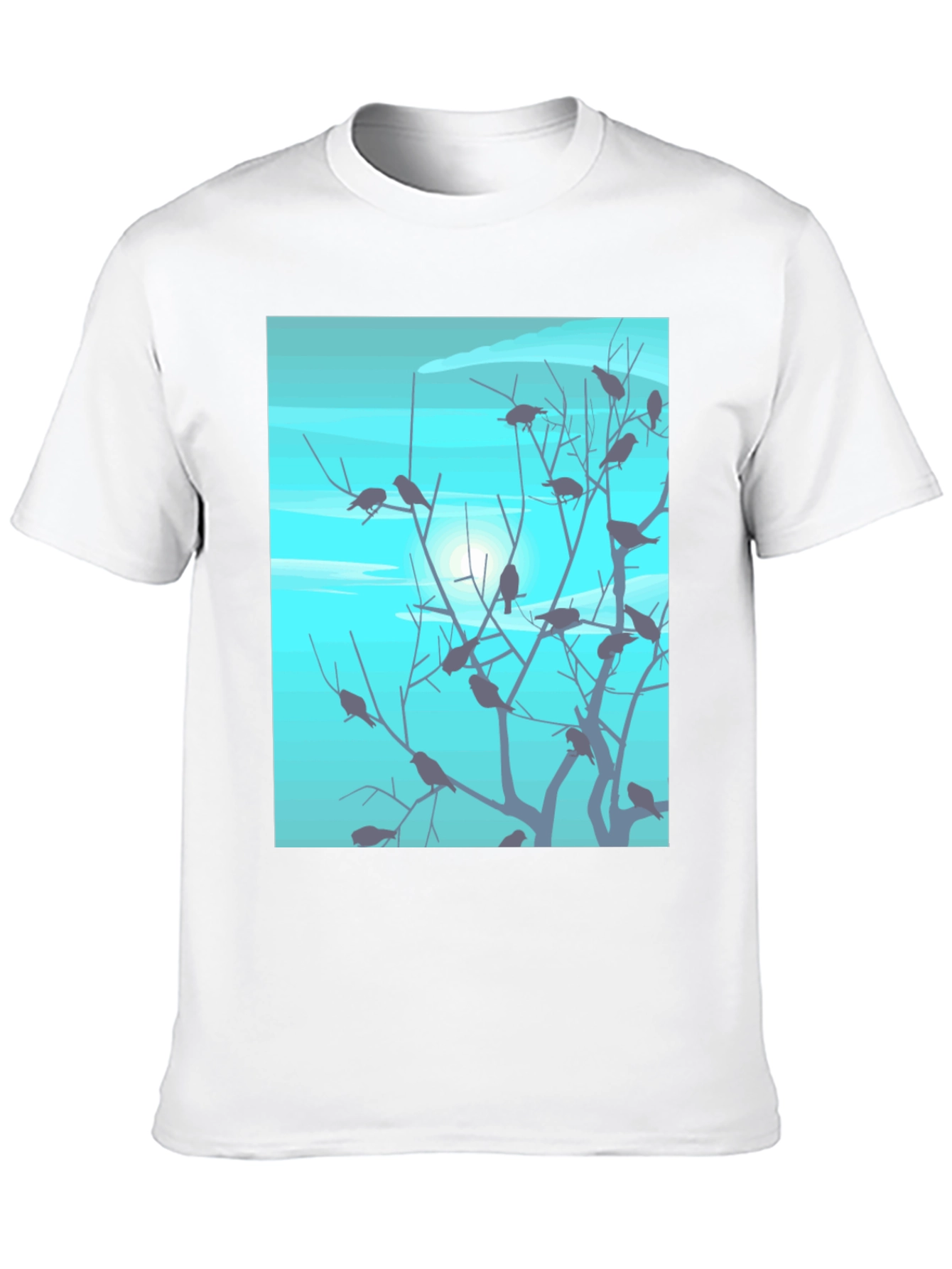 Birds on Branches Graphic Tee - Black