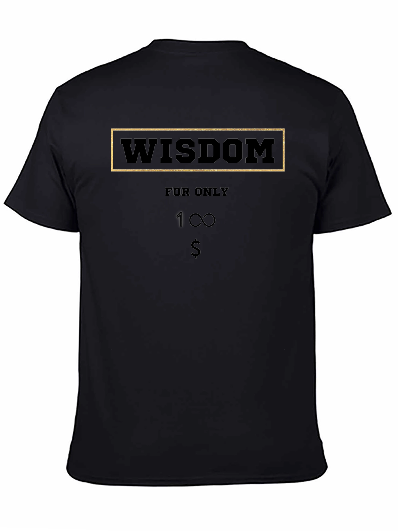 Wisdom for Only 1 Dollar T-Shirt - Black