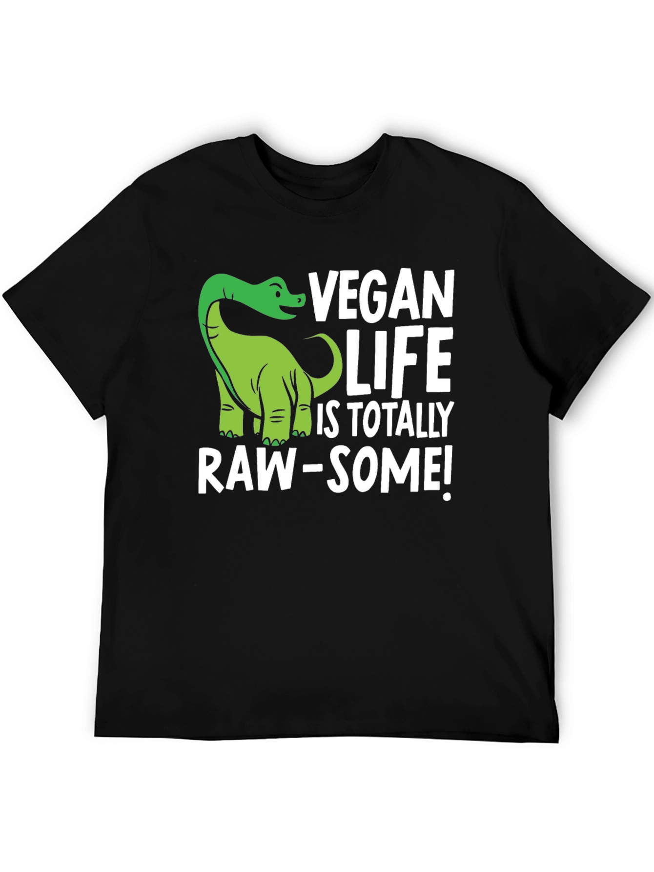 Vegan Life Dinosaur T-Shirt - Raw-Some Tee!