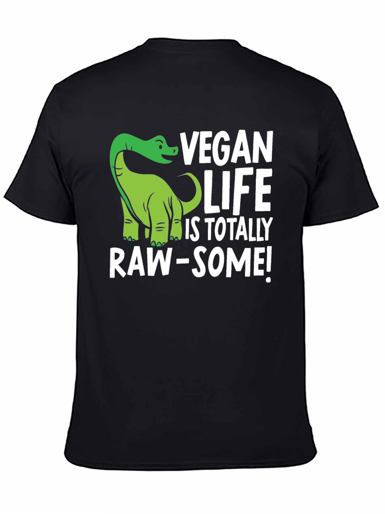Vegan Life Dinosaur T-Shirt - Raw-Some Tee!