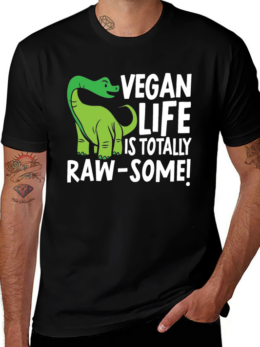 Vegan Life Dinosaur T-Shirt - Raw-Some Tee!