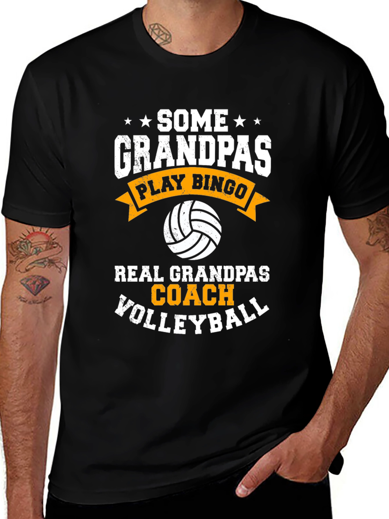 Volleyball Grandpa T-Shirt - Coach Gift
