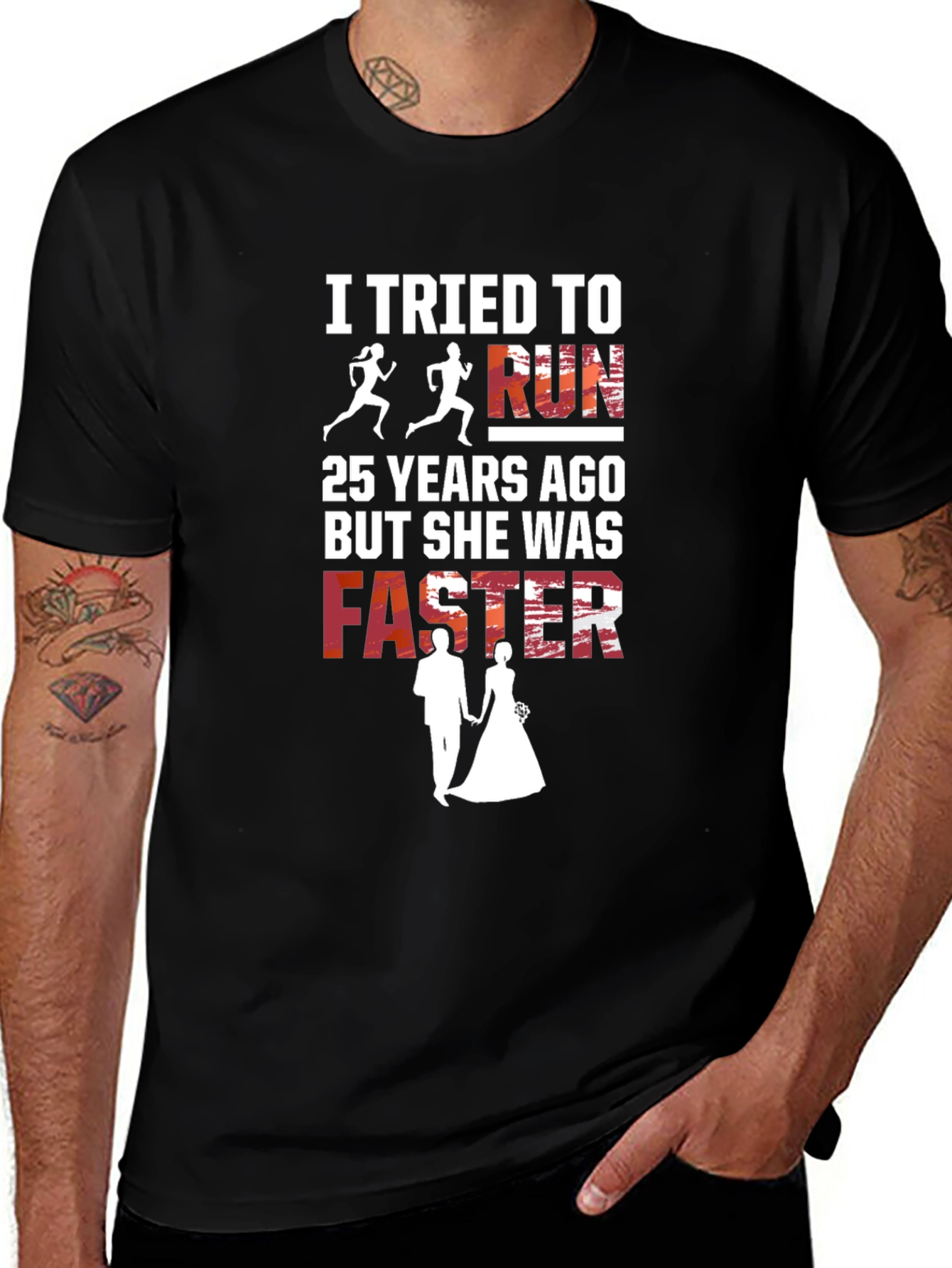 Funny Anniversary Shirt - She Was Faster!