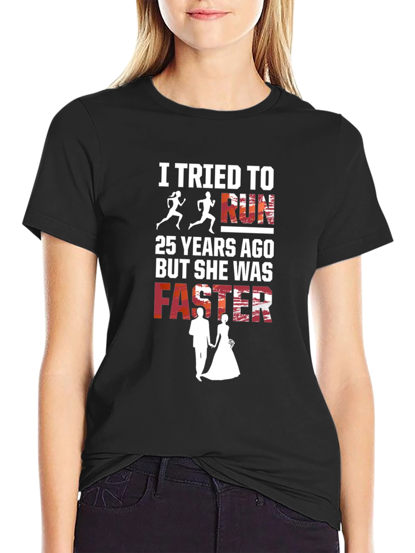 Funny Anniversary Shirt - She Was Faster!