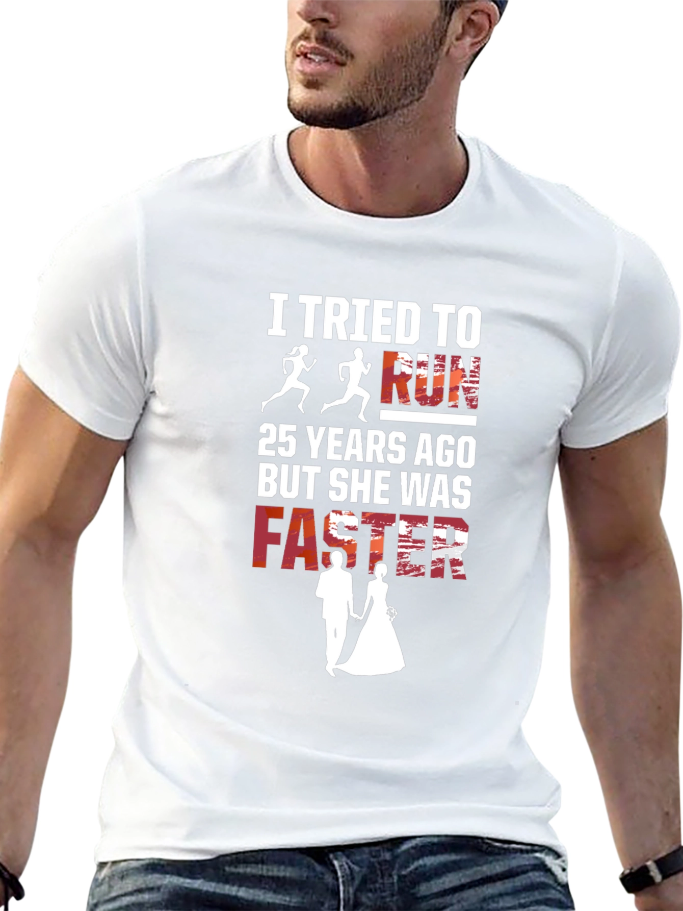Funny Anniversary Shirt - She Was Faster!