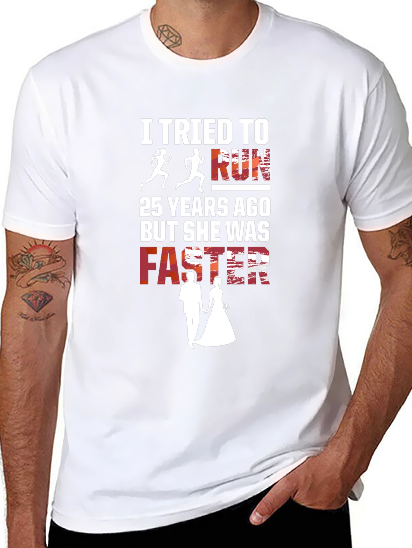 Funny Anniversary Shirt - She Was Faster!