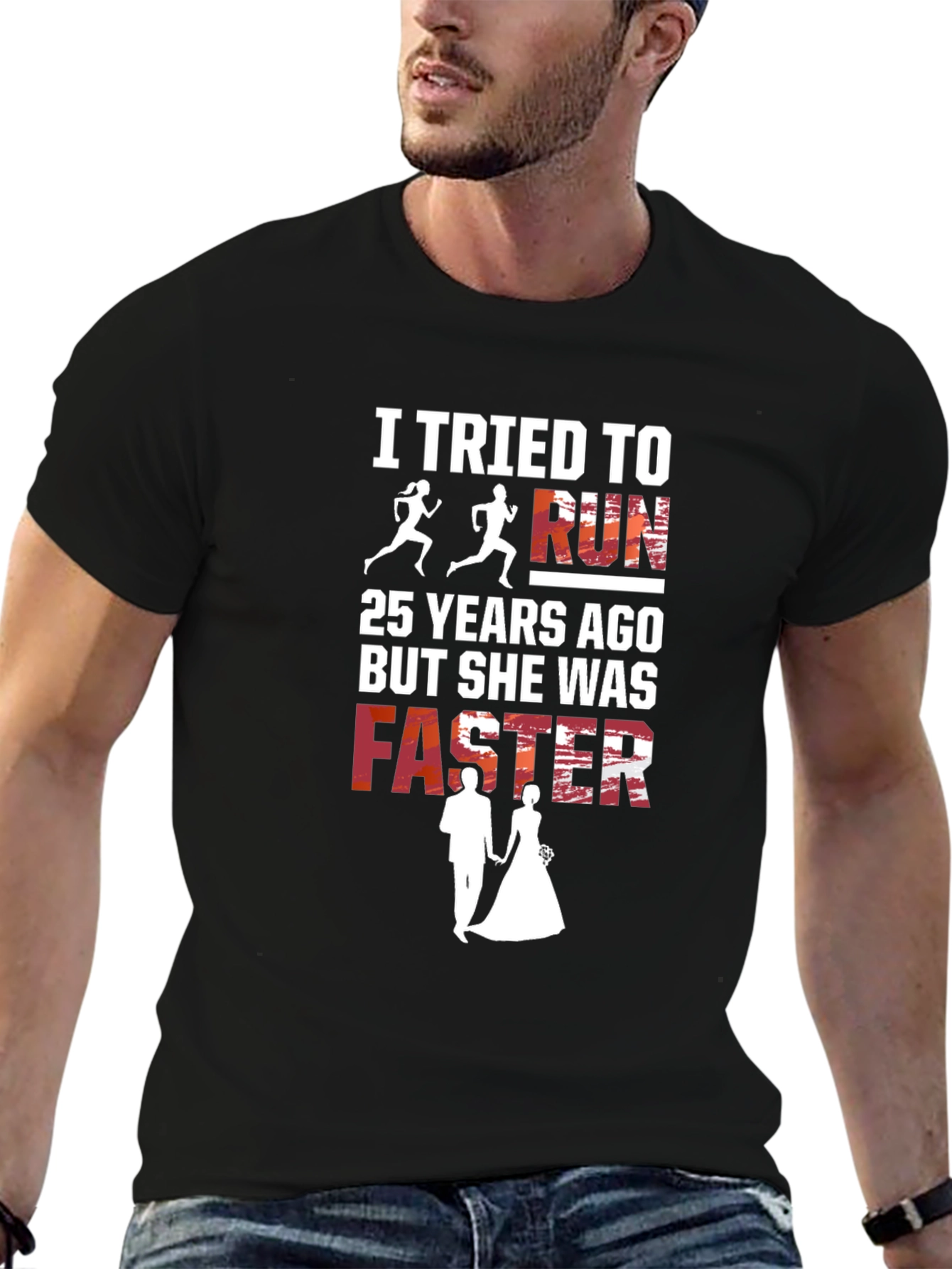 Funny Anniversary Shirt - She Was Faster!