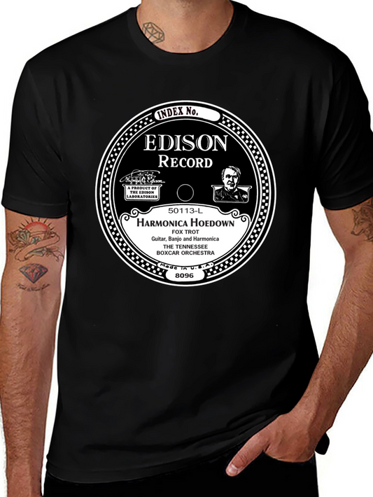Edison Record T-Shirt - Harmonica Hoedown Vintage Style