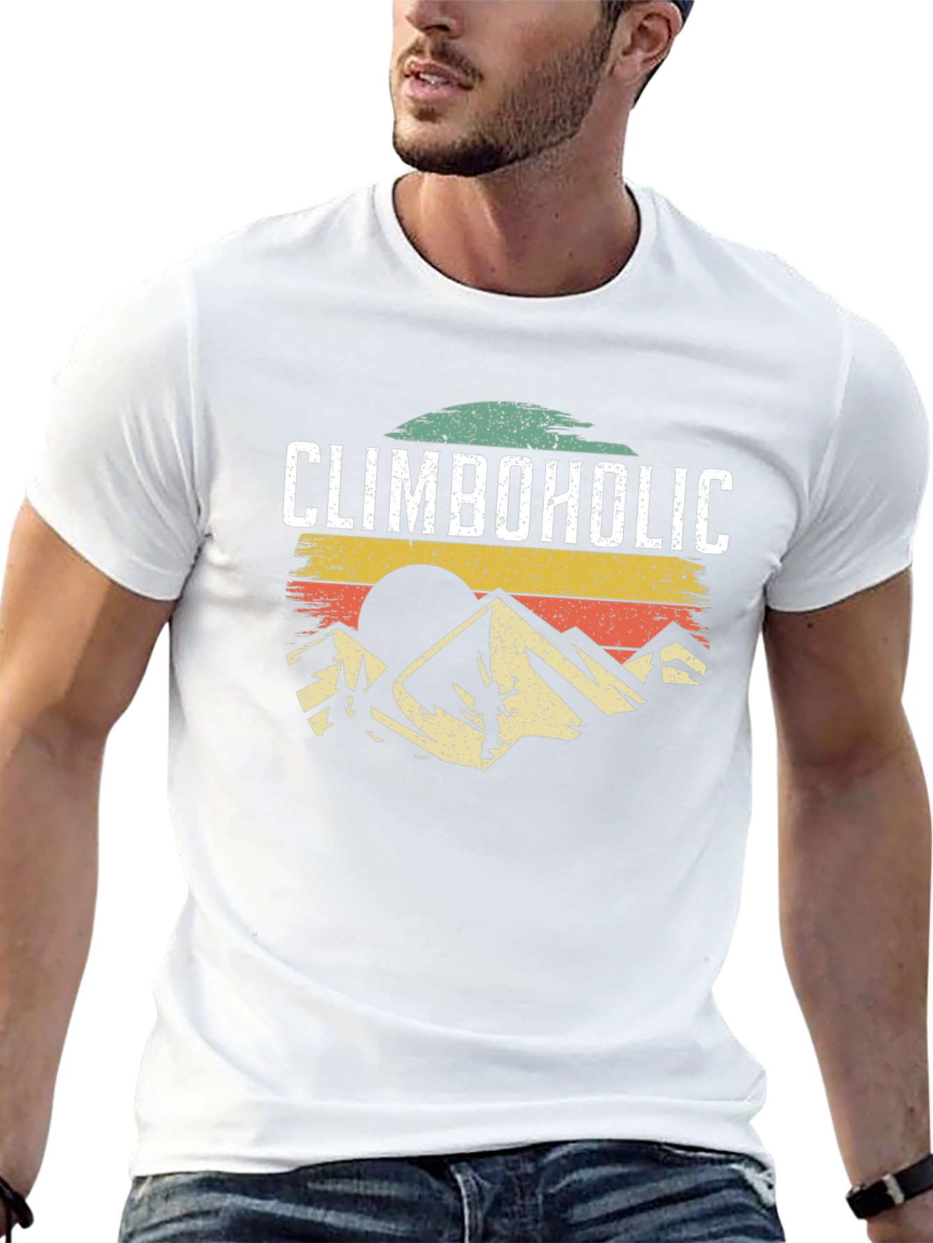 Climbaholic T-Shirt: Retro Mountain Climbing Design