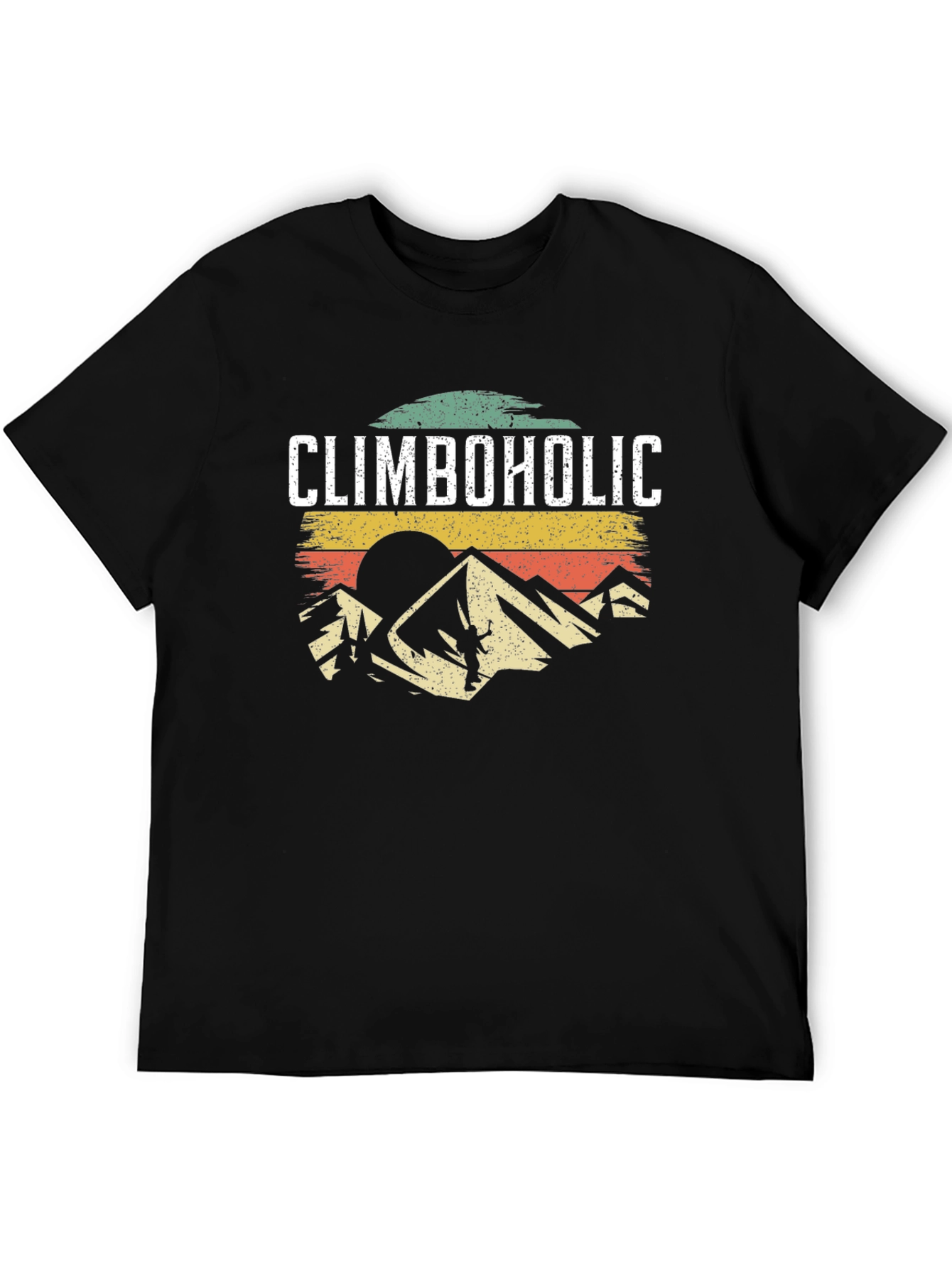 Climbaholic T-Shirt: Retro Mountain Climbing Design
