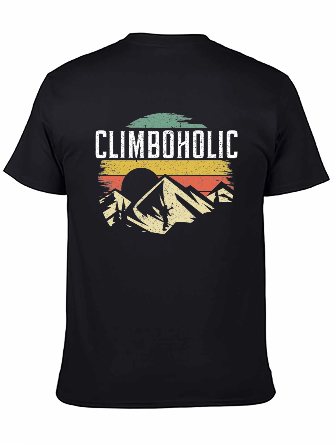 Climbaholic T-Shirt: Retro Mountain Climbing Design