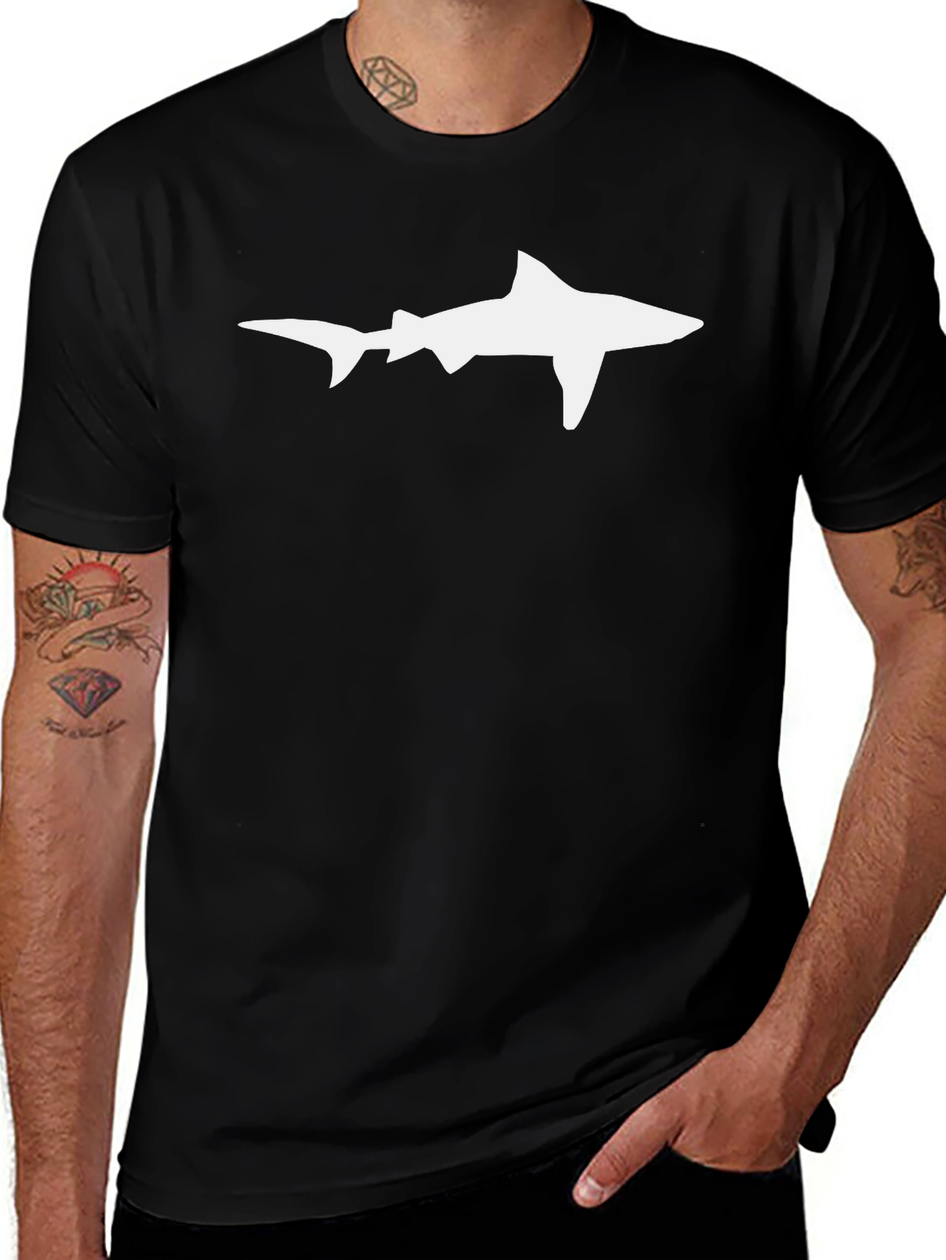 Shark Silhouette Black T-Shirt
