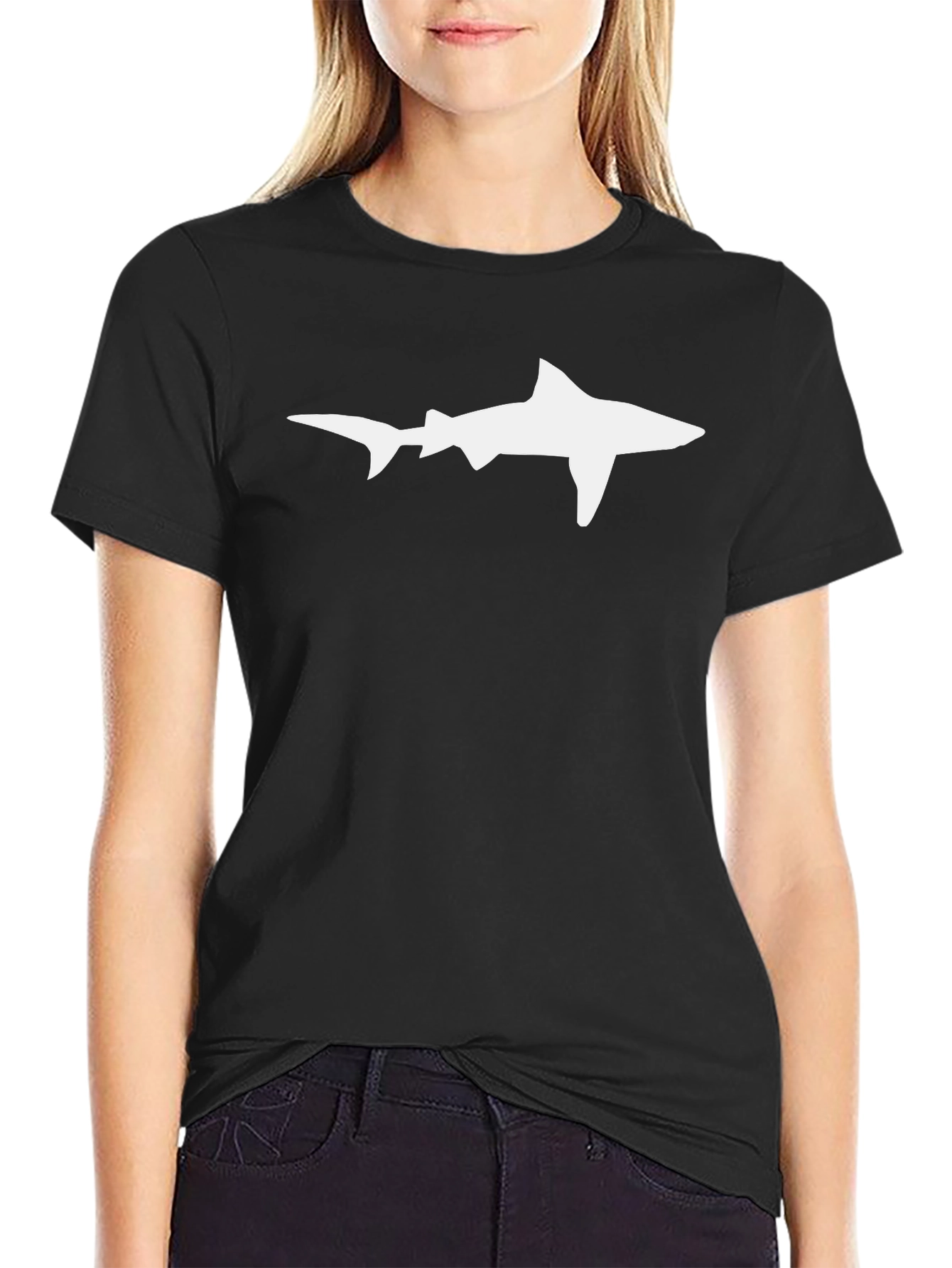 Shark Silhouette Black T-Shirt