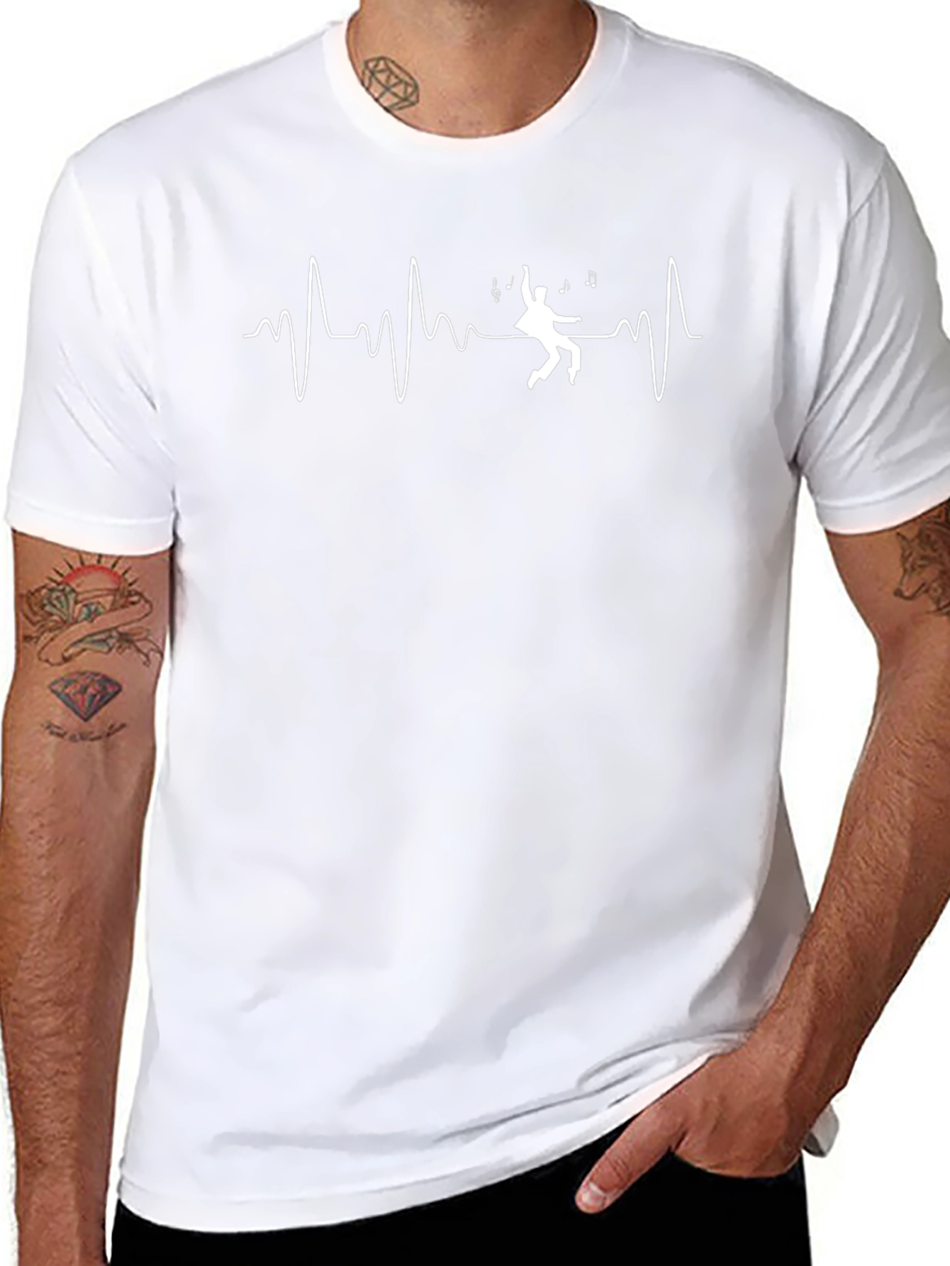 Rhythm Heartbeat Dancer Graphic Tee - Black