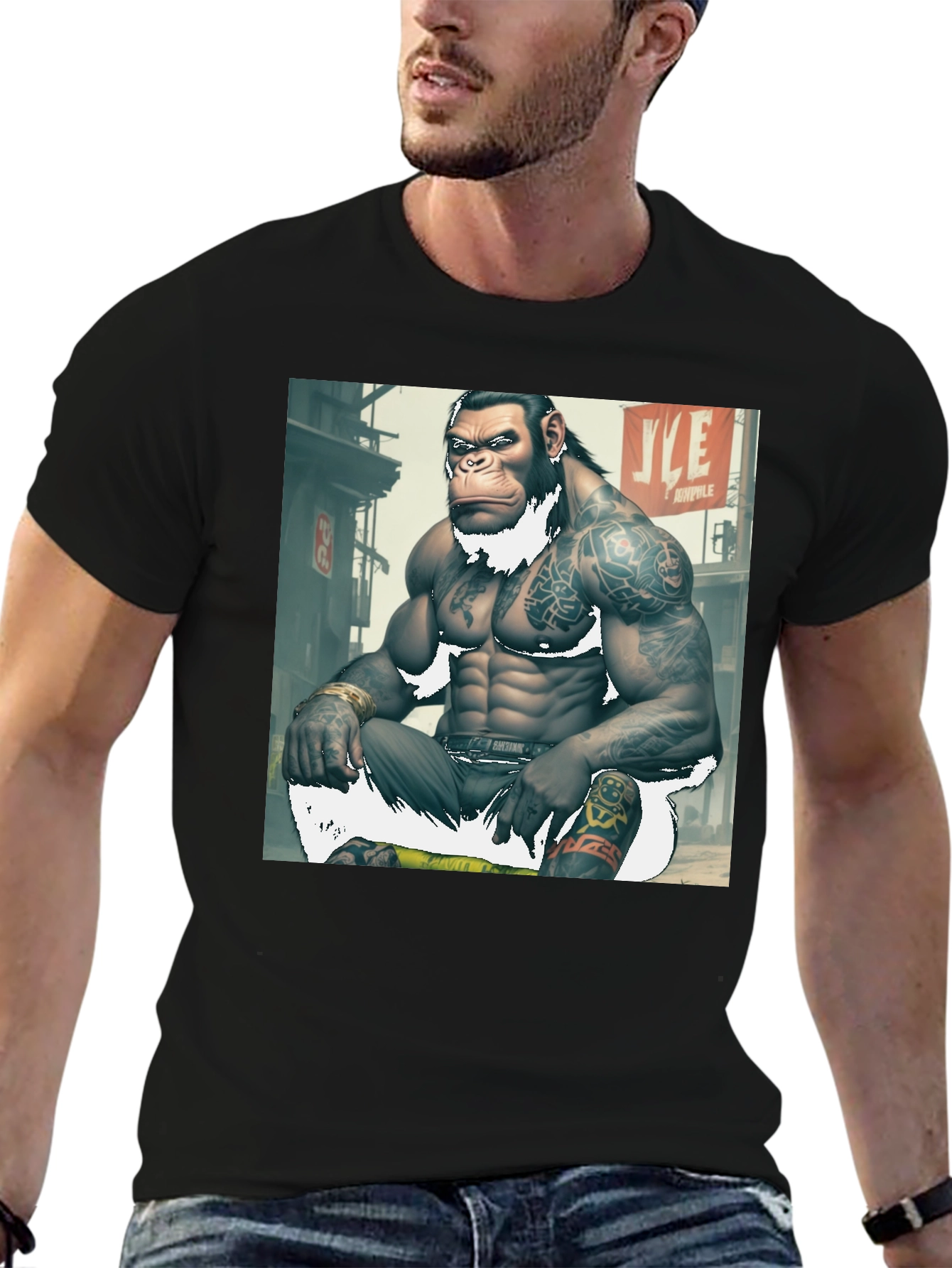 Tattooed Gorilla Graphic Tee - Urban Ape Style
