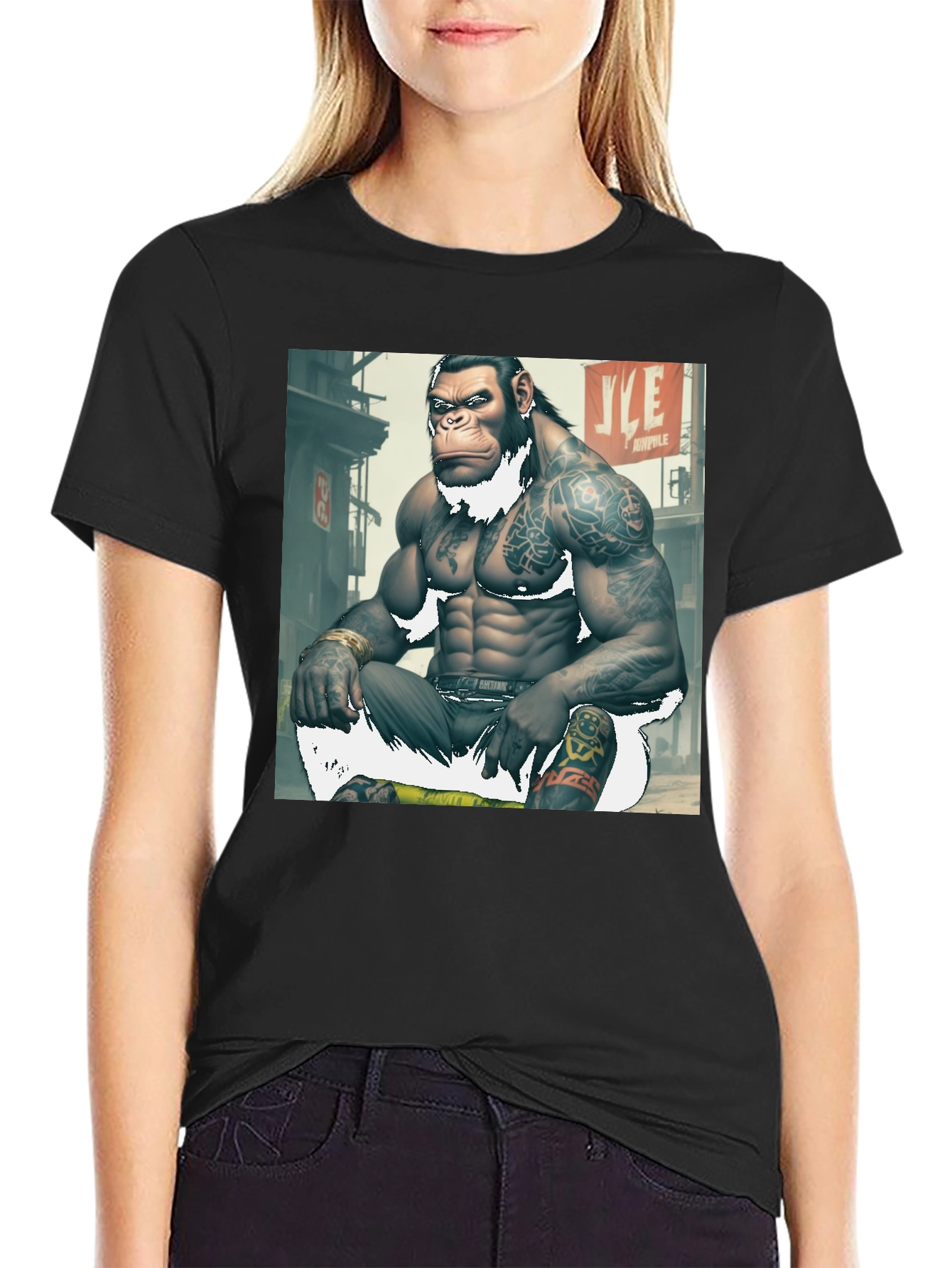 Tattooed Gorilla Graphic Tee - Urban Ape Style