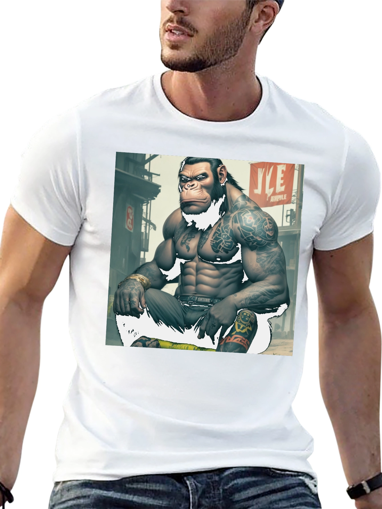 Tattooed Gorilla Graphic Tee - Urban Ape Style